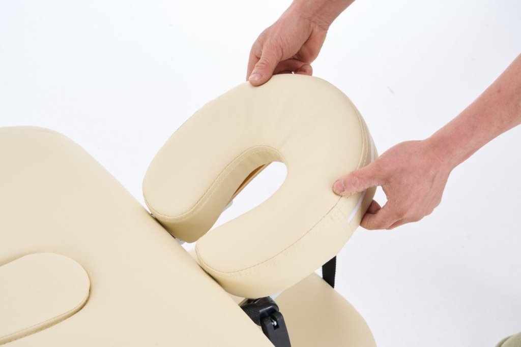 4-Section Thick Wooden Portable Massage Table - Greenlife Master (Cream/Black) MTW131 - Perfect for Home Spa, Professional Massage Therapy & Relaxation Sessions