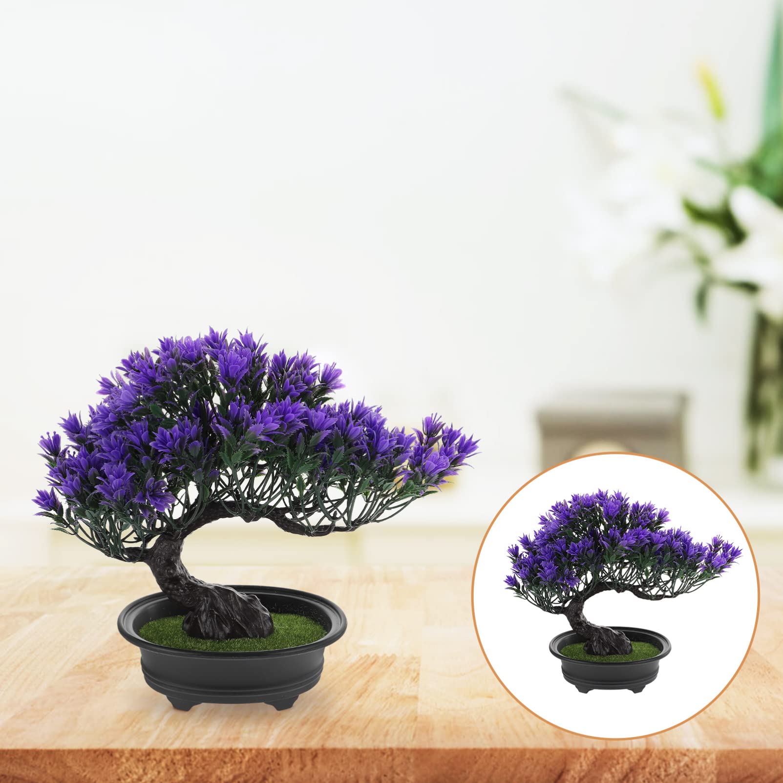 GANAZONO Artificial Bonsai Pine Tree - Lifelike Fake Mini Pine Bonsai for Home & Garden Decor - Perfect for Indoor Zen Decor, Office Desk, and Outdoor Patio Landscaping