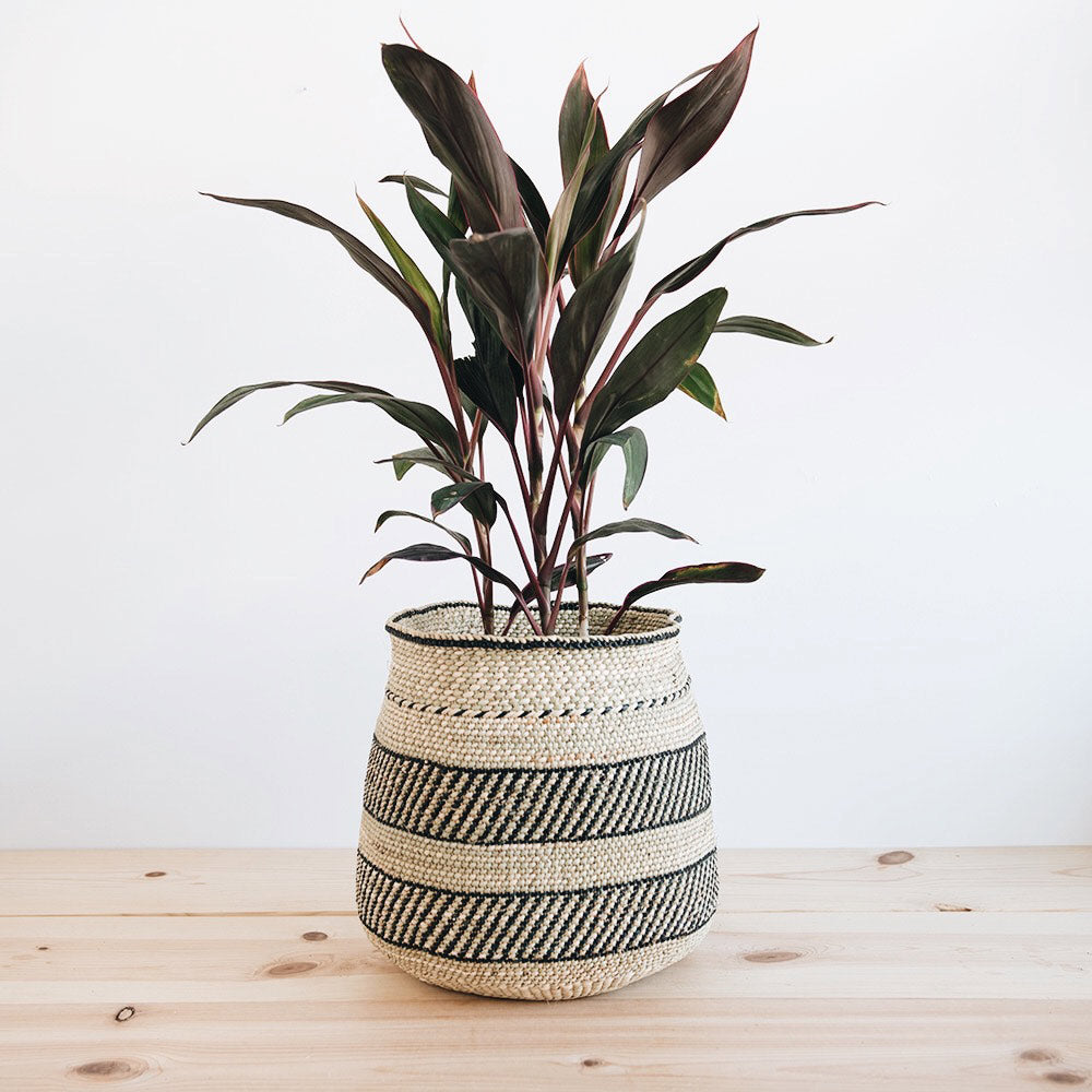 Handwoven African Iringa Storage Basket - Black | Natural Fiber Organizer for Home Decor, Laundry, Toys & Blankets | Eco-Friendly Woven Basket for Living Room, Bedroom & Nursery Organization