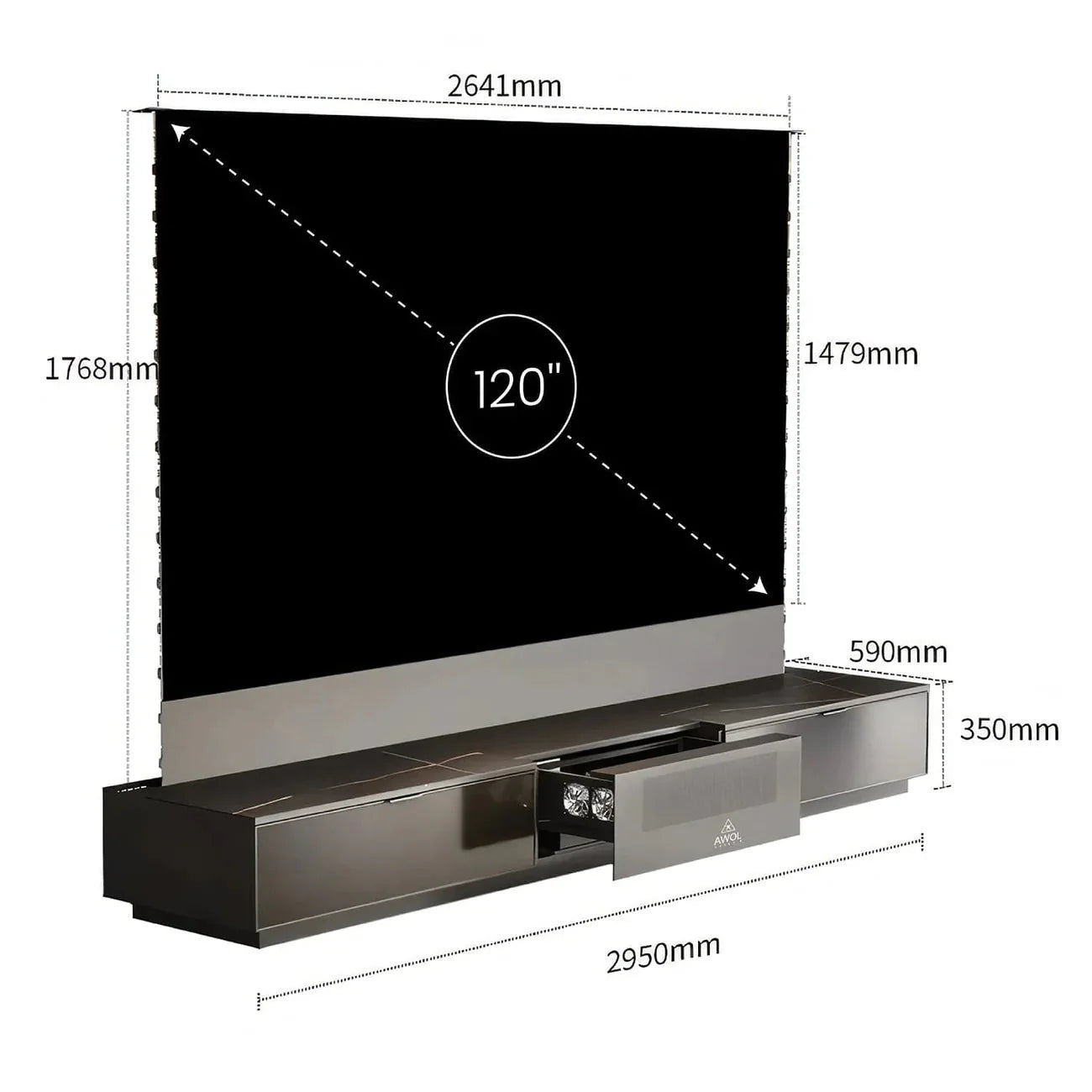 AWOL Vision Vanish Laser TV - 4K Ultra Short Throw Projector with Smart Android TV for Home Theater | Perfect for Movie Nights, Gaming & Outdoor Entertainment