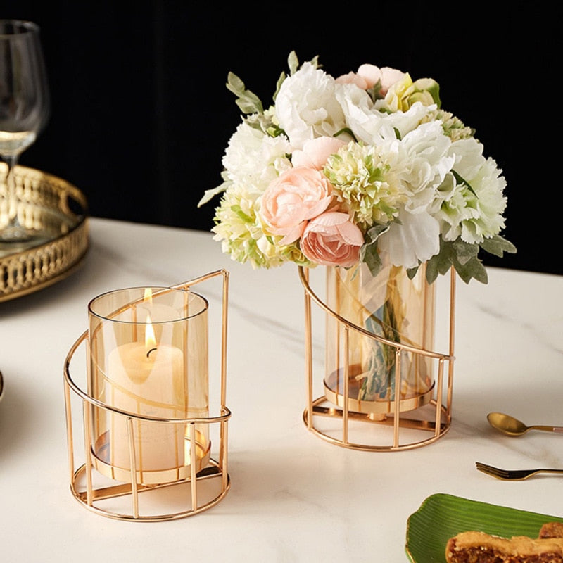 Elegant Glass Candle Holder for Home Decor - Perfect for Weddings, Dining Tables & Romantic Ambiance