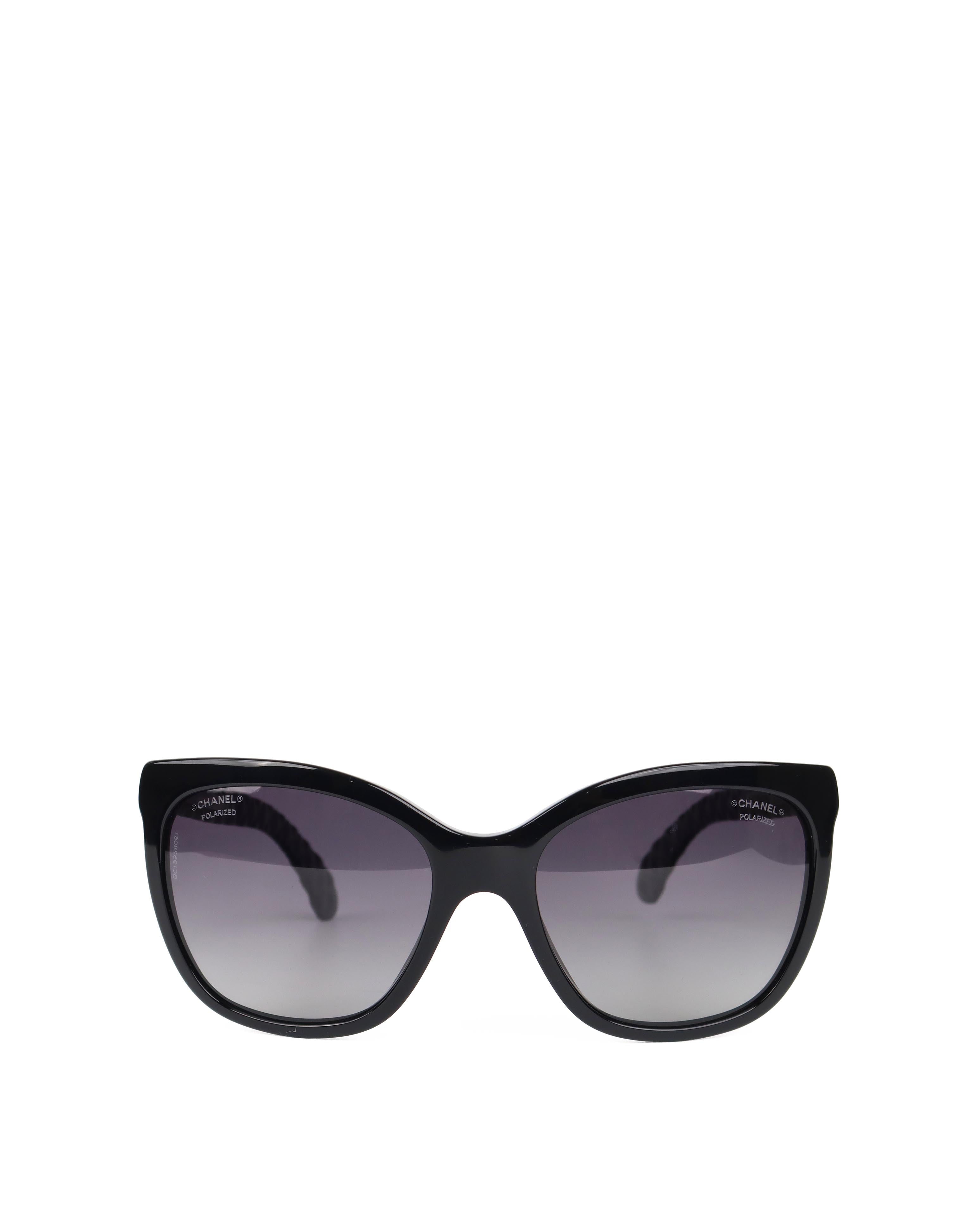 Chanel 5288Q Black Cat Eye Sunglasses for Women - Luxury Designer Shades for Beach, Driving & Fashion Outfits