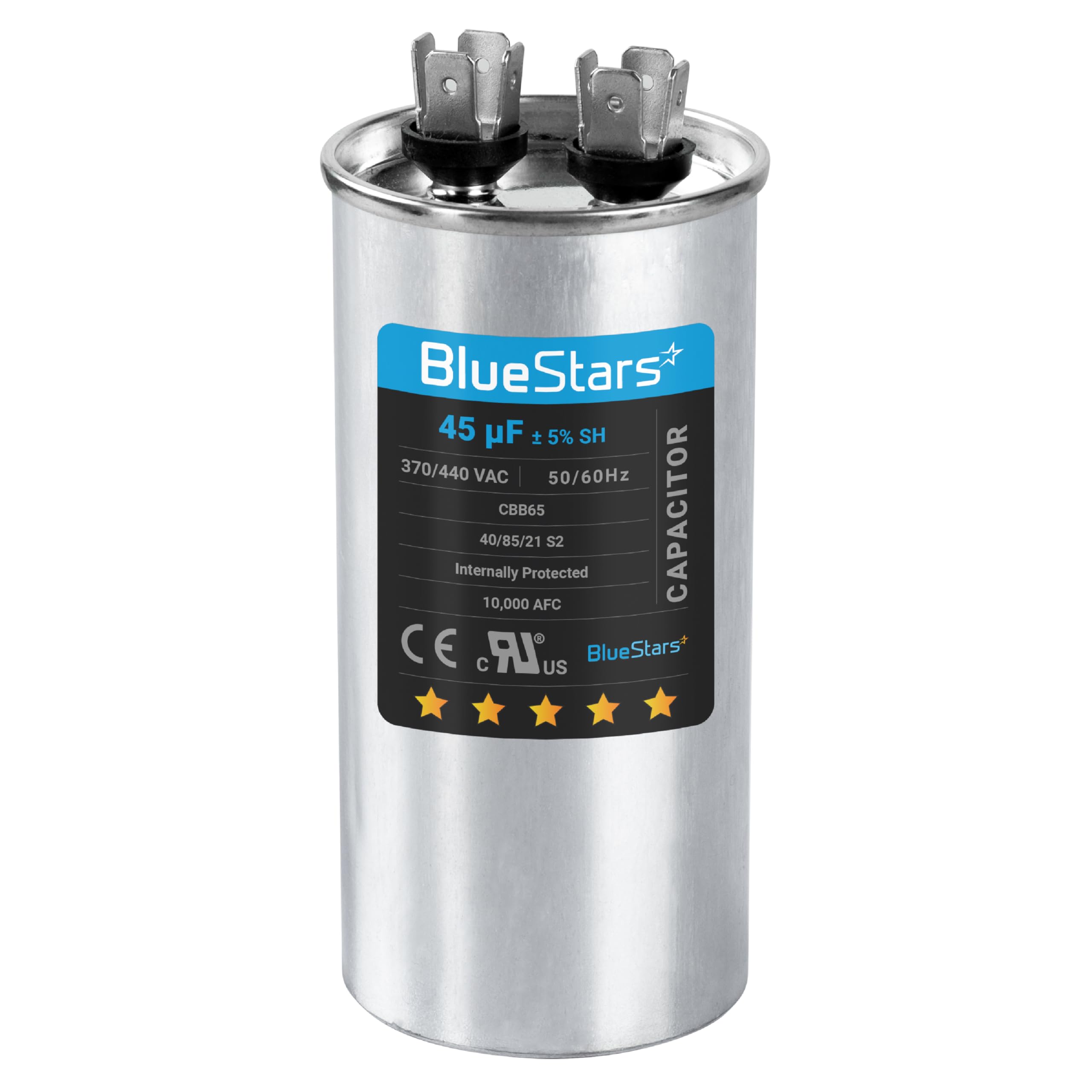 45uF 370-440VAC Round Run Start Capacitor Replacement - Exact Fit for AC Motor, Fan, Heat Pump & Air Conditioner - HVAC System, Cooling Unit & Appliance Repair Part