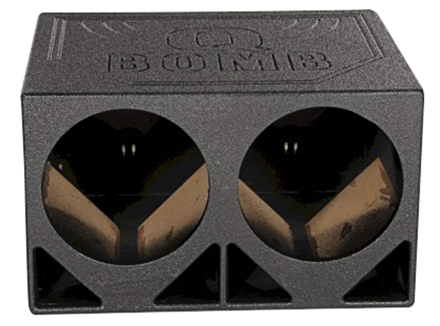 Q Power QBOMB12TB Dual 12-Inch Triangle Ported Speaker Box with Durable Bed Liner Spray - High Performance Car Audio Subwoofer Enclosure for Trucks, SUVs & Off-Road Vehicles - Perfect for Bass Lovers & Outdoor Adventures