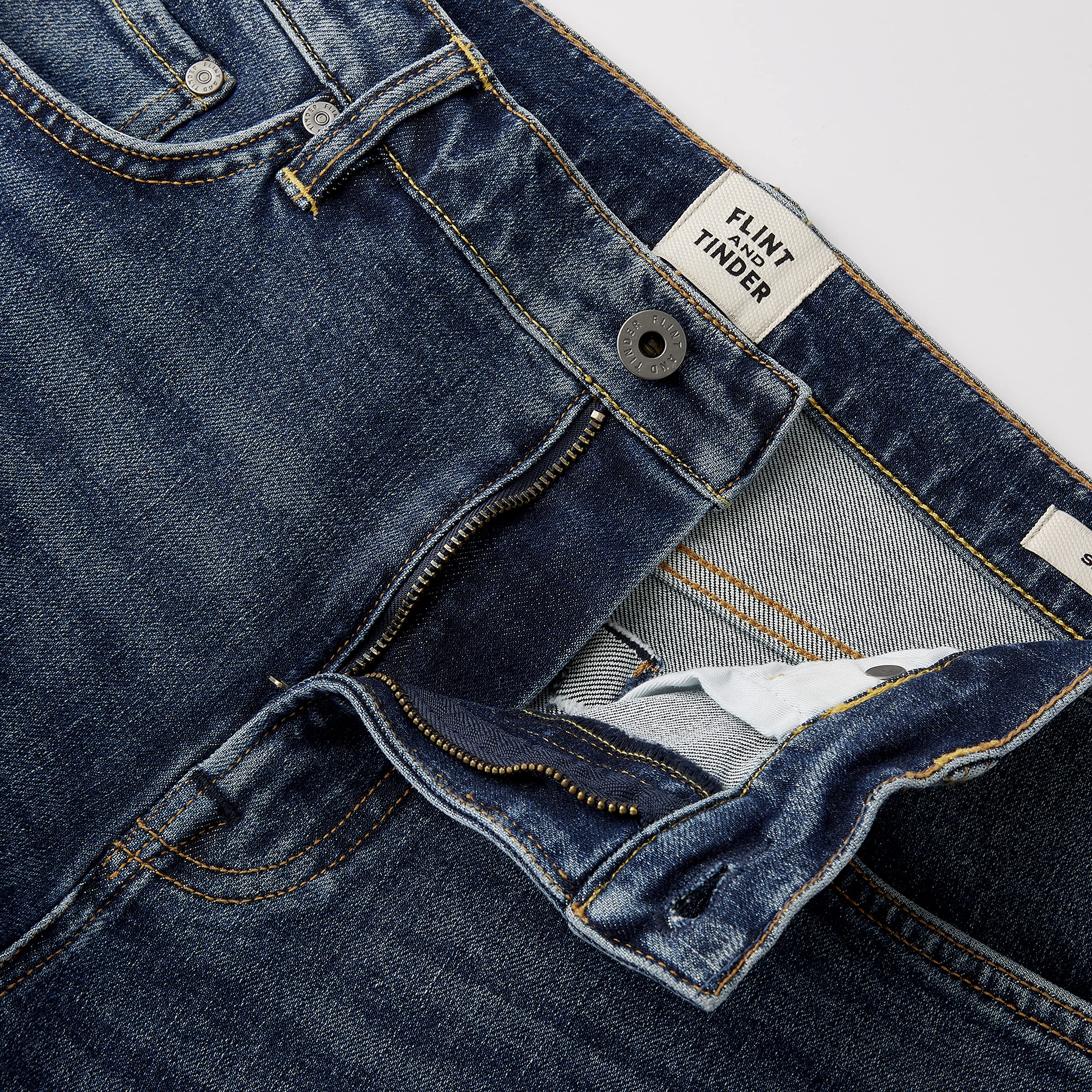 **Huckberry Flint and Tinder Men's Stretch Denim Jeans - Comfortable 5-Pocket Design for Everyday Wear | Perfect for Casual Outfits, Work & Travel**