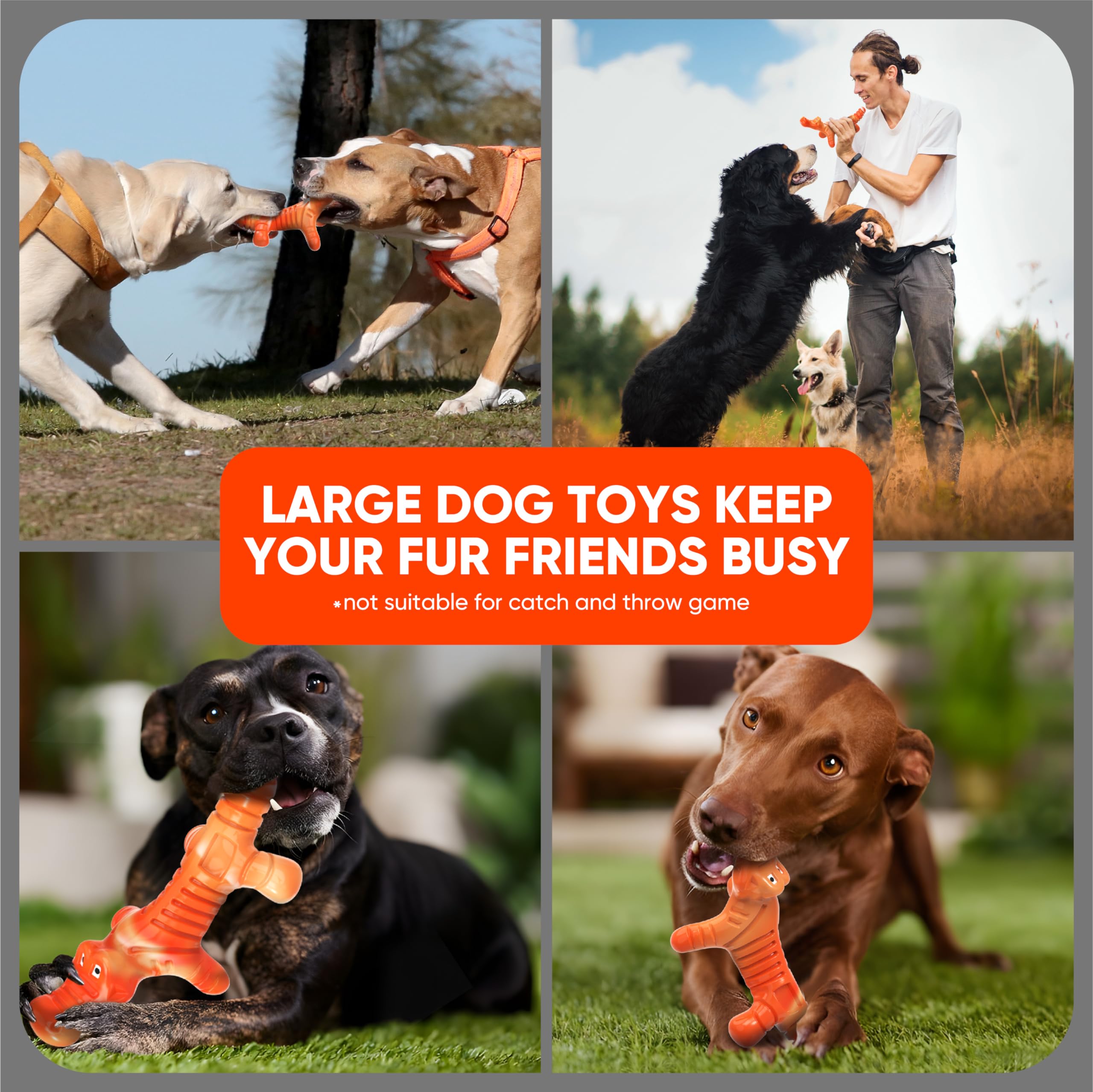 LEGEND SANDY Indestructible Dog Chew Toys for Aggressive Chewers - Durable Large Breed Dog Toys for Medium & Big Dogs - Perfect for Playtime, Training & Anxiety Relief