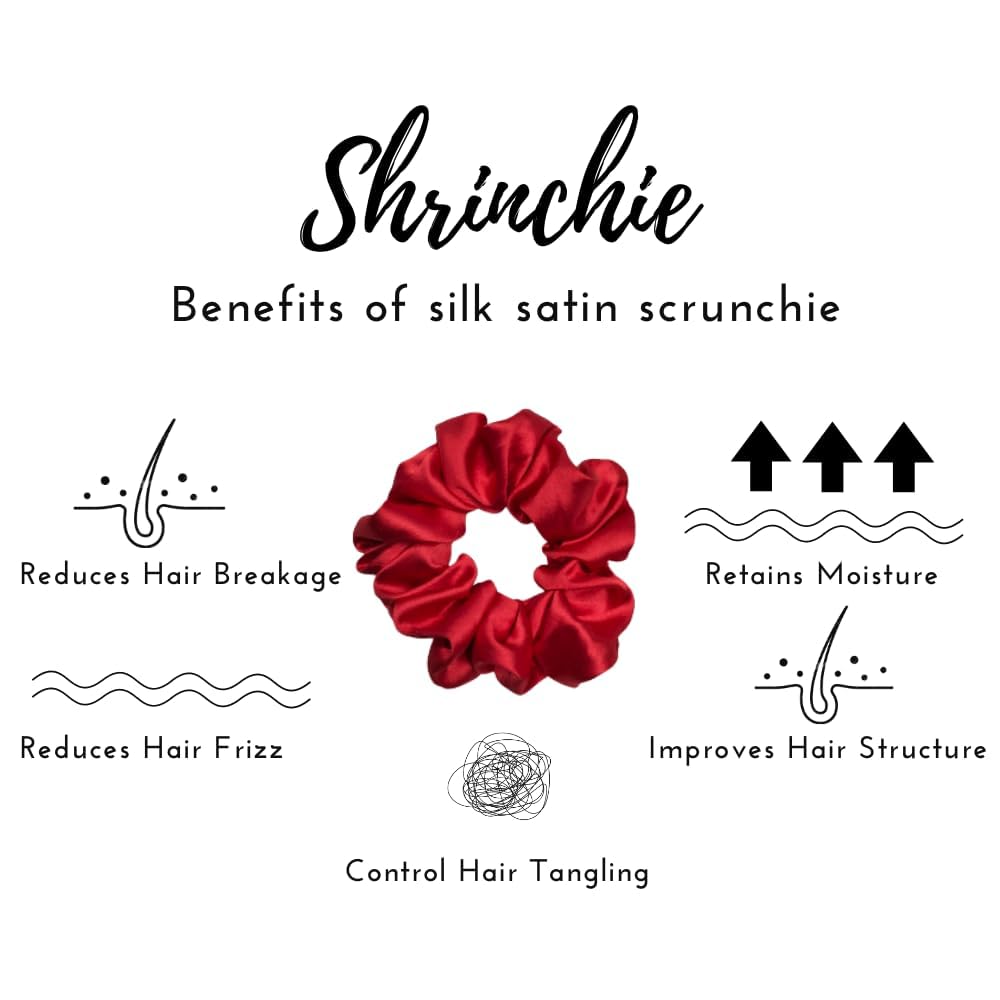 Silk Scrunchies for Women - 5 Pack Satin Hair Ties for Girls & Women, Anti-Hair Breakage Hair Accessories, Perfect Gift for Sister, Mom & Friend - Great for Work, Gym, Travel & Everyday Use