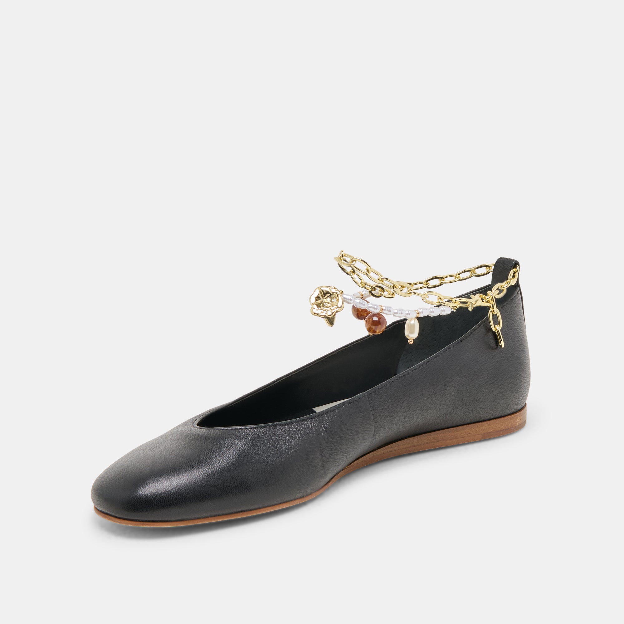 BAIDEN Women's Black Leather Ballet Flats - Comfortable & Stylish Shoes for Work, Casual Wear & Travel