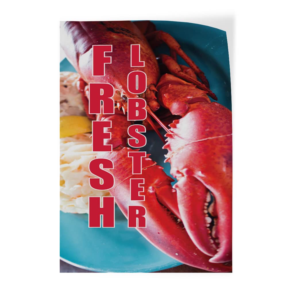 Fresh Lobster Vinyl Decals for Doors, Cars & Luggage - 7x10 Inches Vertical Stickers - Perfect for Restaurants, Food Trucks & Industrial Use