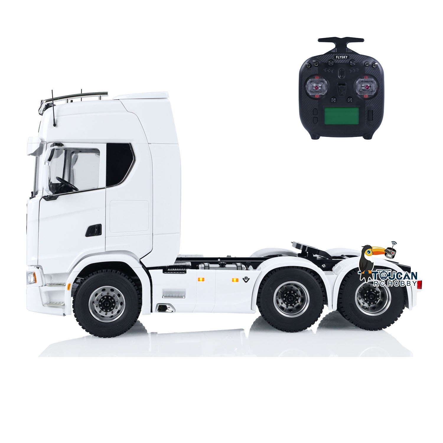 1/14 Scale RC Tractor Truck - 6x6 Remote Control Car with Metal Chassis & 2-Speed Transmission | Pre-Assembled & Painted | FlySky ST8 Radio System | Off-Road Adventure, Construction Site Play, Collector's Display