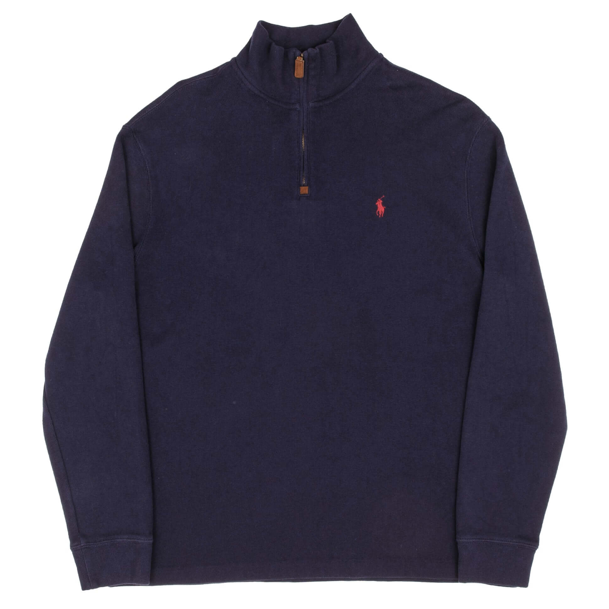 Ralph Lauren Navy Blue Quarter Zip Sweater for Men - Size Large - Comfortable Pullover for Casual Wear & Outdoor Activities