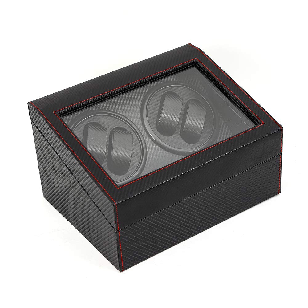 4+6 Automatic Rotating Leather Watch Winder Storage Case - Black Watch Box for Display & Collection | Perfect for Watch Enthusiasts & Luxury Storage