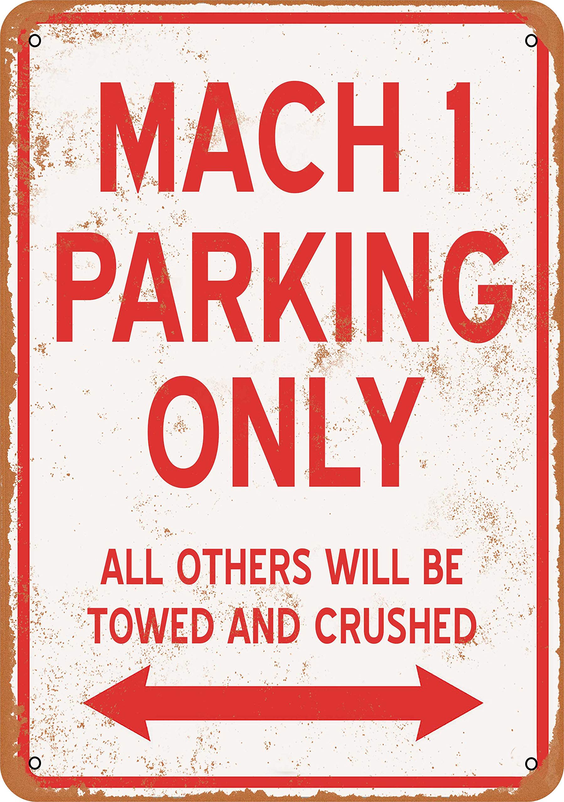 10 x 14 Inch Vintage Style Metal Sign - Mach 1 Parking Only - Durable Garage Decor for Man Cave, Workshop & Office