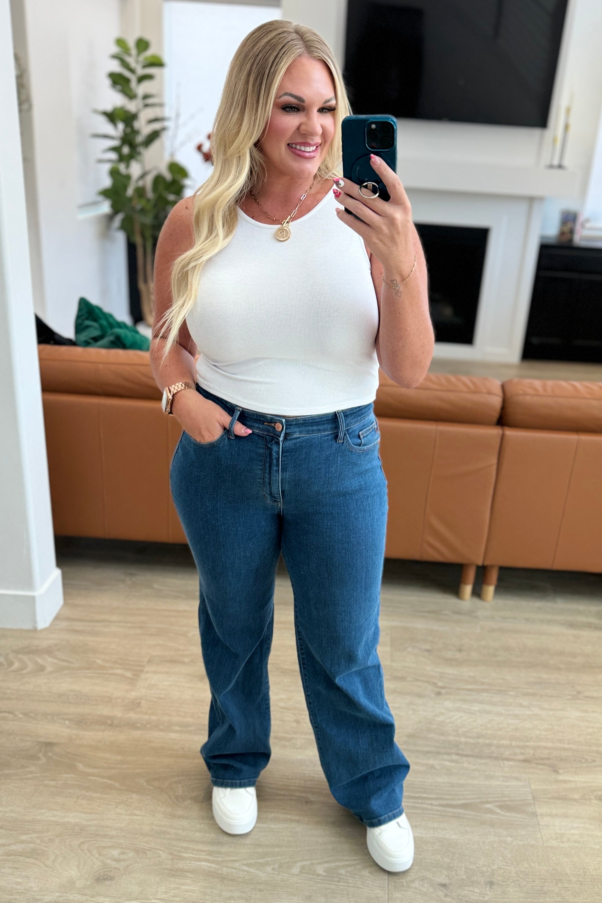Vintage High Rise Wide Leg Jeans for Women - Retro 90s Hazel Wash Denim Pants - Perfect for Casual Outfits, Boho Style & Everyday Wear
