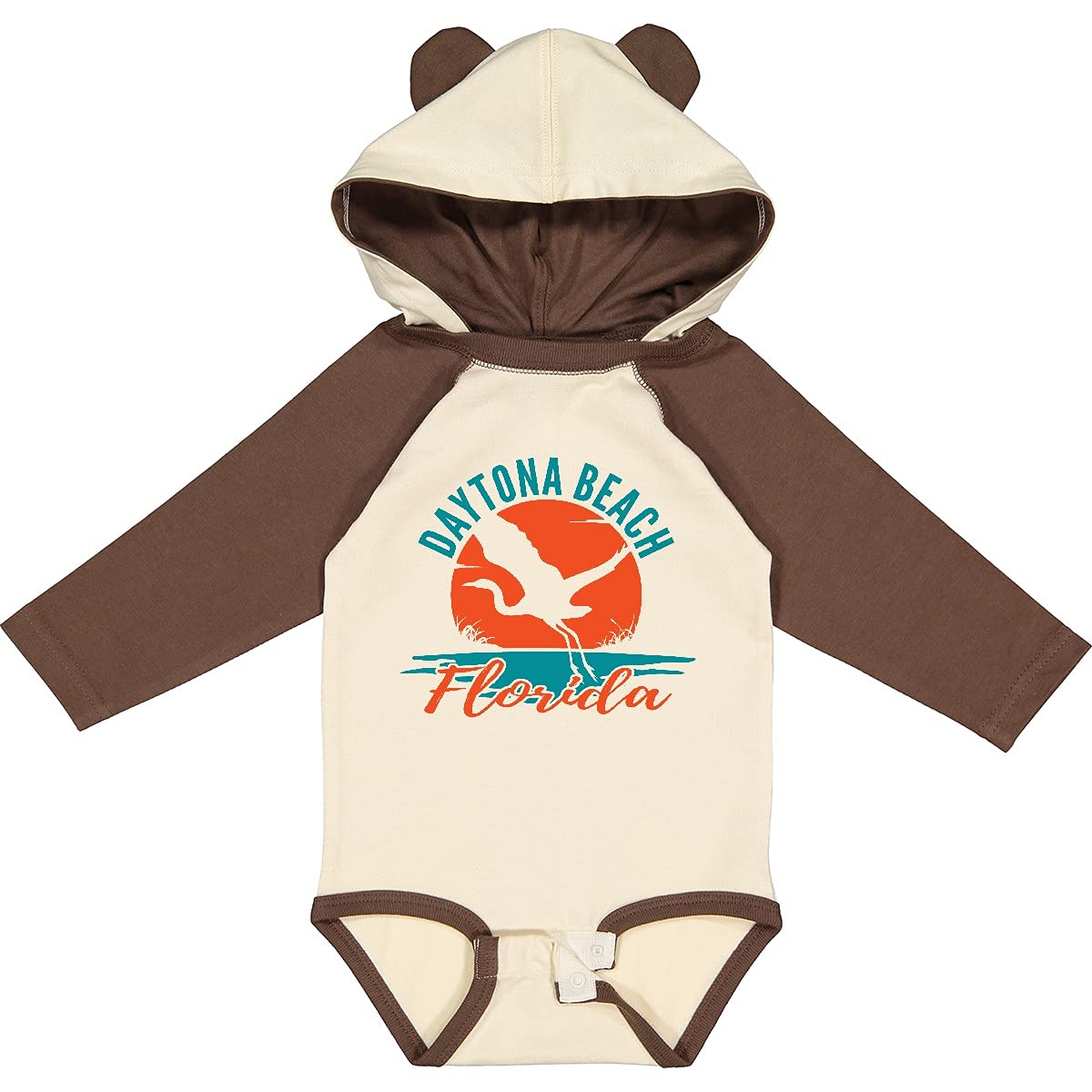 Inktastic Daytona Beach Florida Vacation Trip Long Sleeve Baby Bodysuit - Soft Cotton Creeper for Boys & Girls - Beach Travel Outfit, Family Vacation Gift