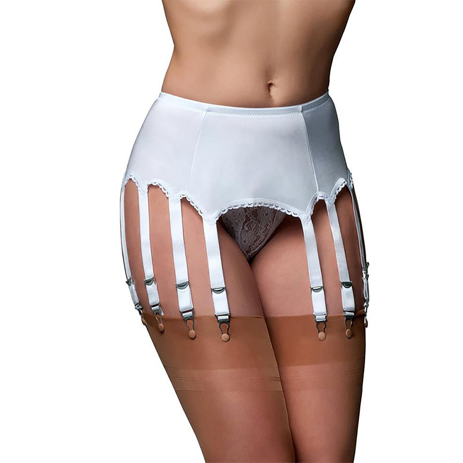 Sexy Lace Garter Belt for Women - 10 Adjustable Straps with Metal Clips for Stockings | Perfect for Lingerie, Bridal, Boudoir & Special Occasions