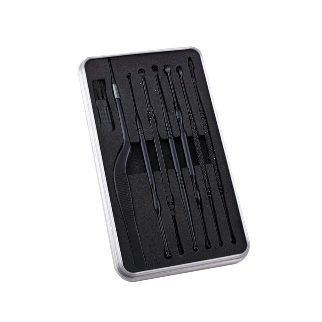 LKHJ 8-Piece Earwax Removal Kit - Stainless Steel Ear Cleaning Tools with Storage Box | Gentle Ear Wax Cleaner Spoon Set for Safe Ear Hygiene | Perfect for Travel, Home & Personal Care