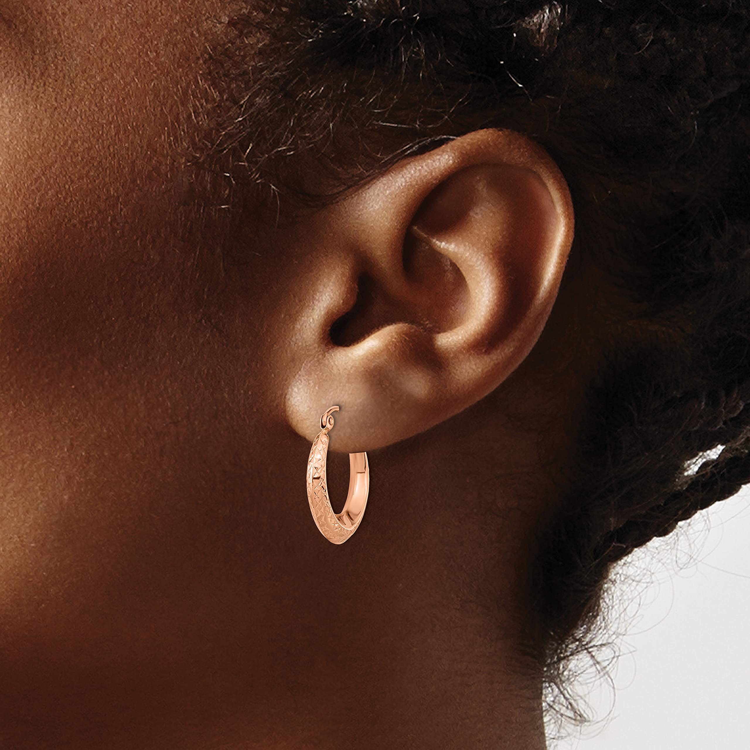 14K Solid Rose Pink Gold Small Hoop Earrings for Women - Dainty Rose Gold Hoops for Everyday Wear, Gift for Her, Valentine's Day Jewelry