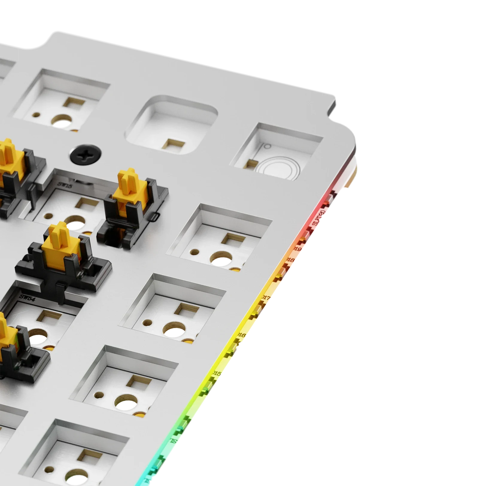 GMMK 3 Switch Plate - 75% Aluminum Silver ISO Mechanical Keyboard Replacement Part for Gaming & Typing
