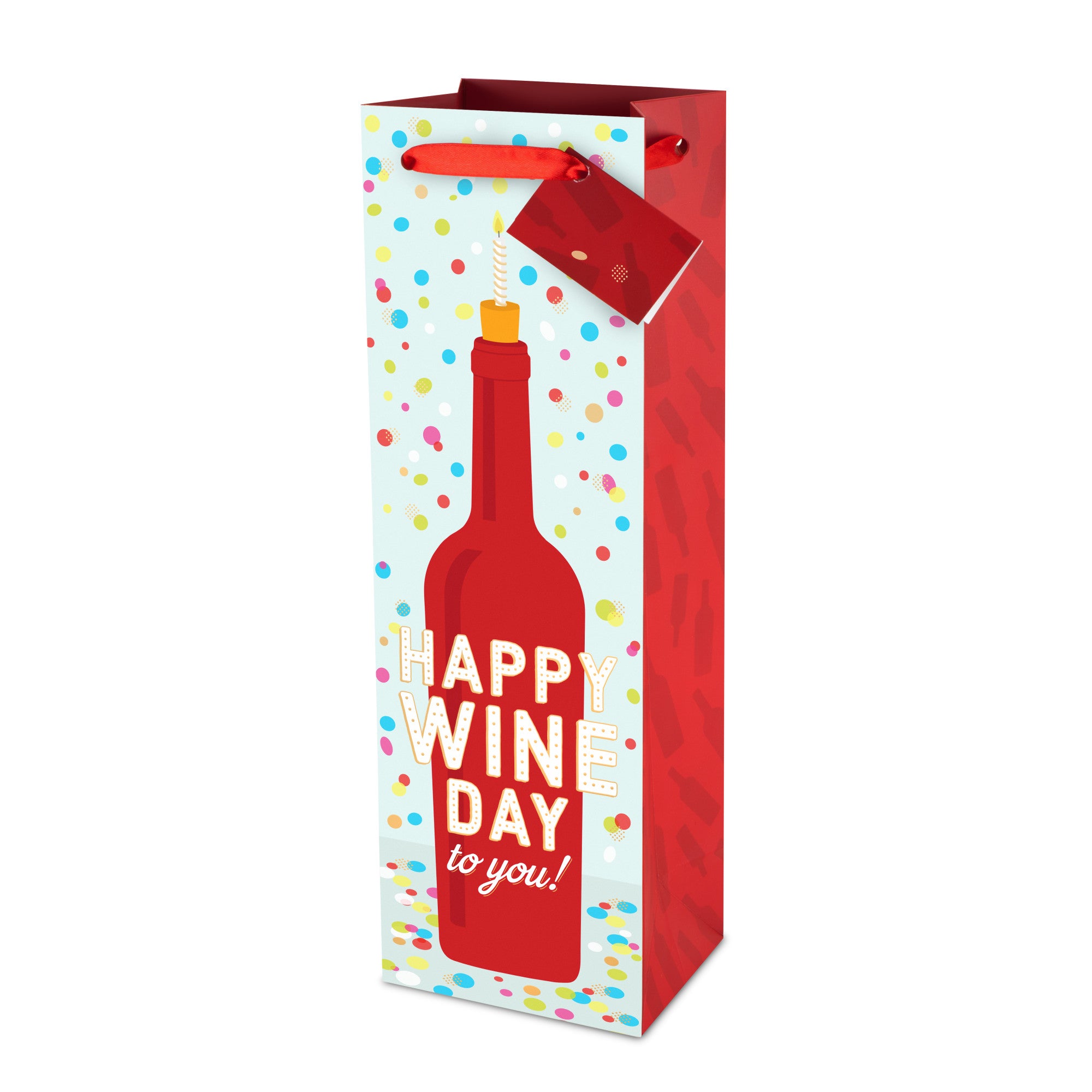 Happy Wine Day To You Wine Bag by Cakewalk - Perfect for Gifts, Parties & Celebrations - Elegant & Reusable Wine Carrier for Any Occasion
