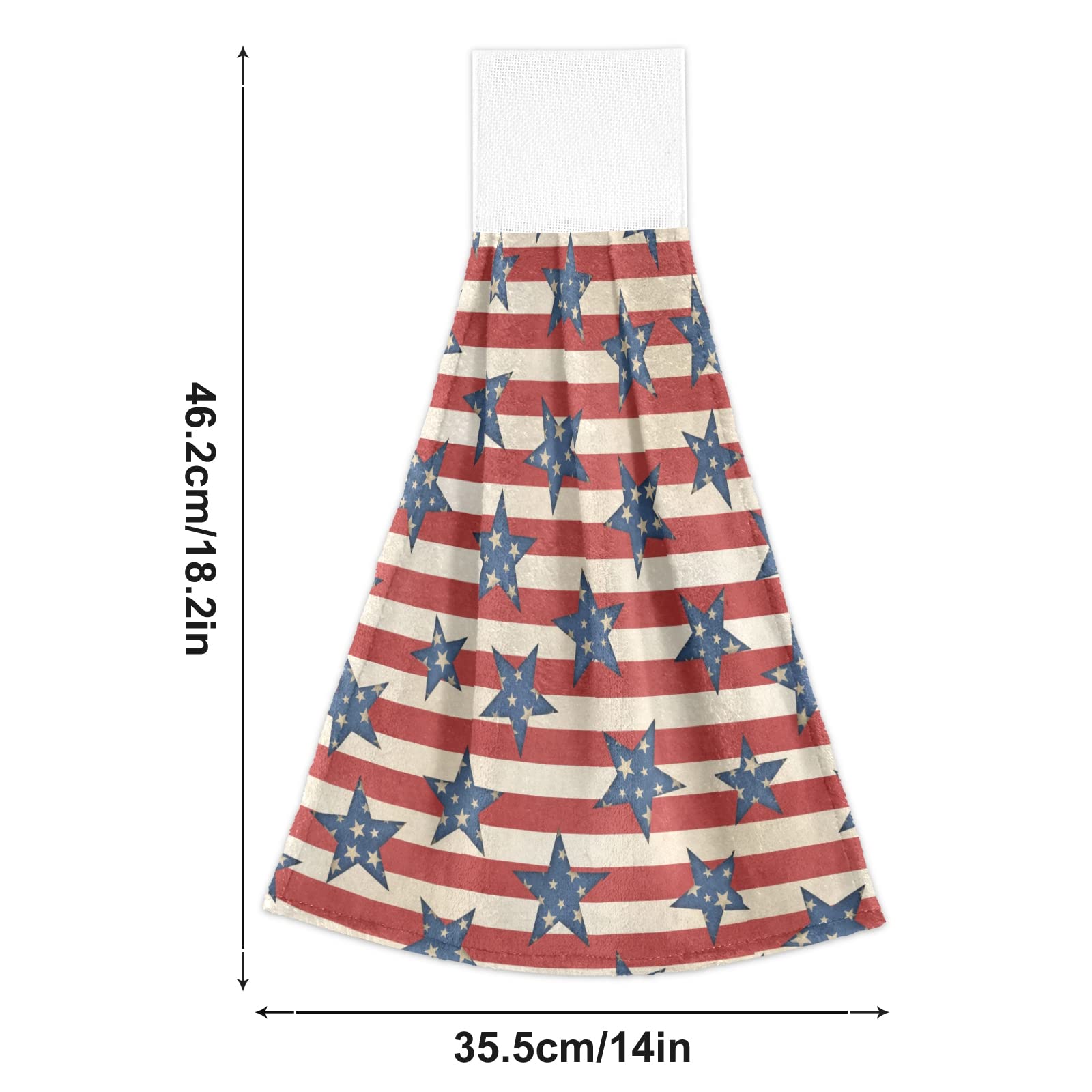 2 Pack American Flag Hand Towels - Soft Coral Velvet Super Absorbent Kitchen & Bathroom Towels for 4th of July, Patriotic Decor - Perfect for Drying Dishes, Hands & Home Decoration