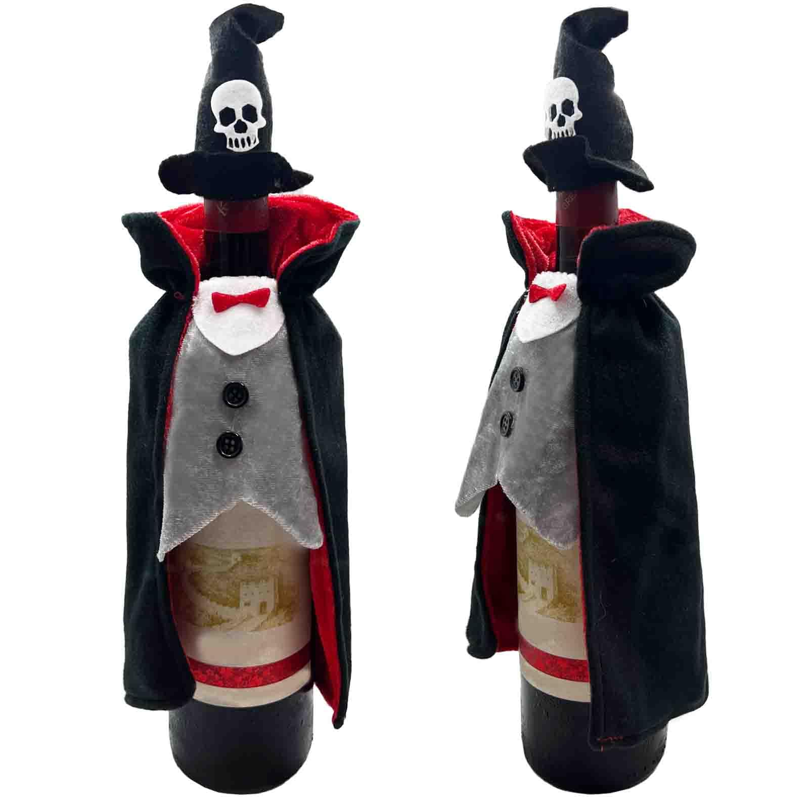 Halloween Wine Bottle Cover Decoration - Vampire Wine Holder & Dracula Wine Sleeve for Halloween Party Decor, Spooky Home Decorations - Perfect for Halloween Gifts, Wine Parties & Themed Celebrations
