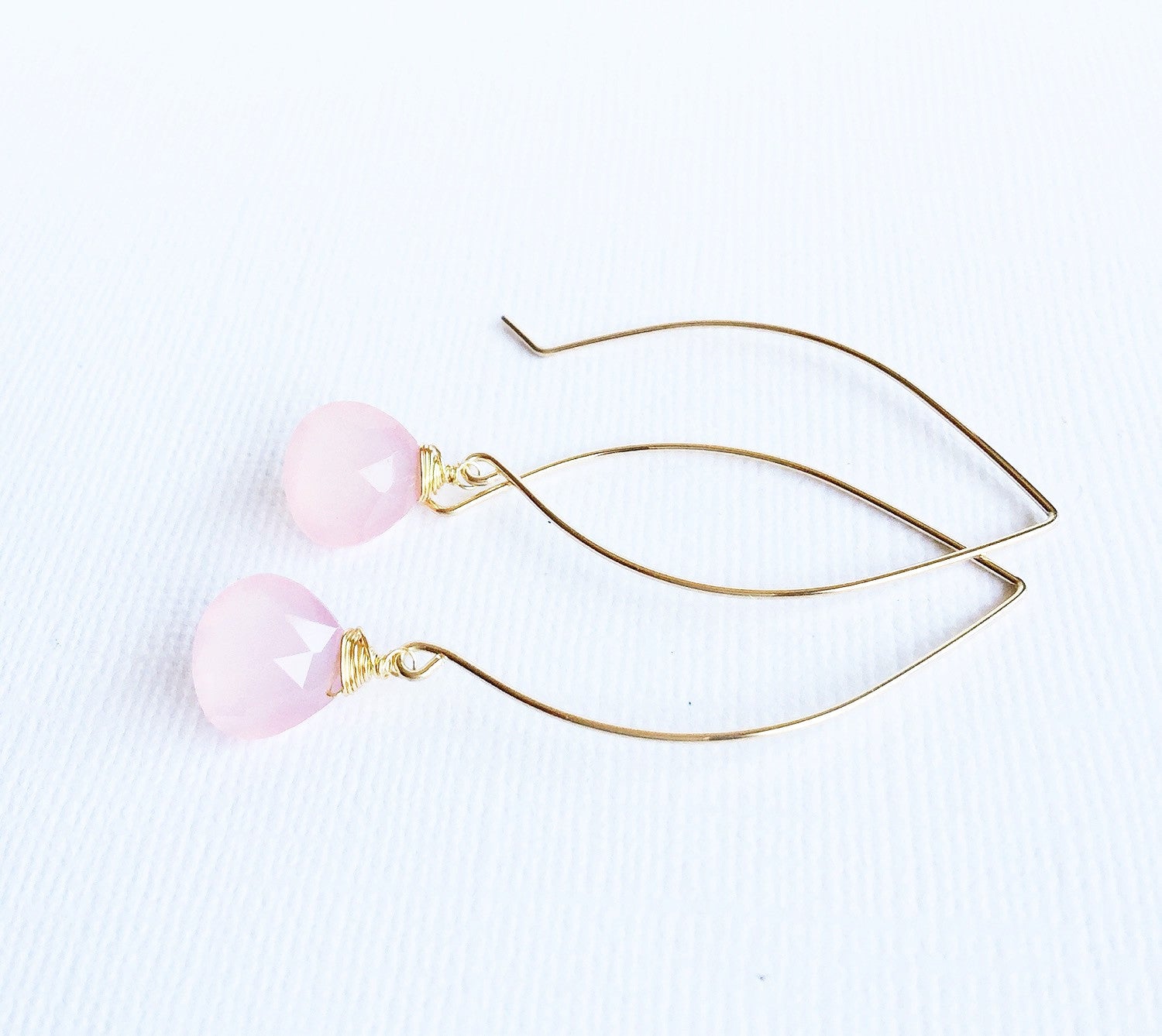 Kalena Pink Chalcedony Earrings (E251) – Elegant Gemstone Jewelry for Women, Perfect for Parties, Weddings & Everyday Wear