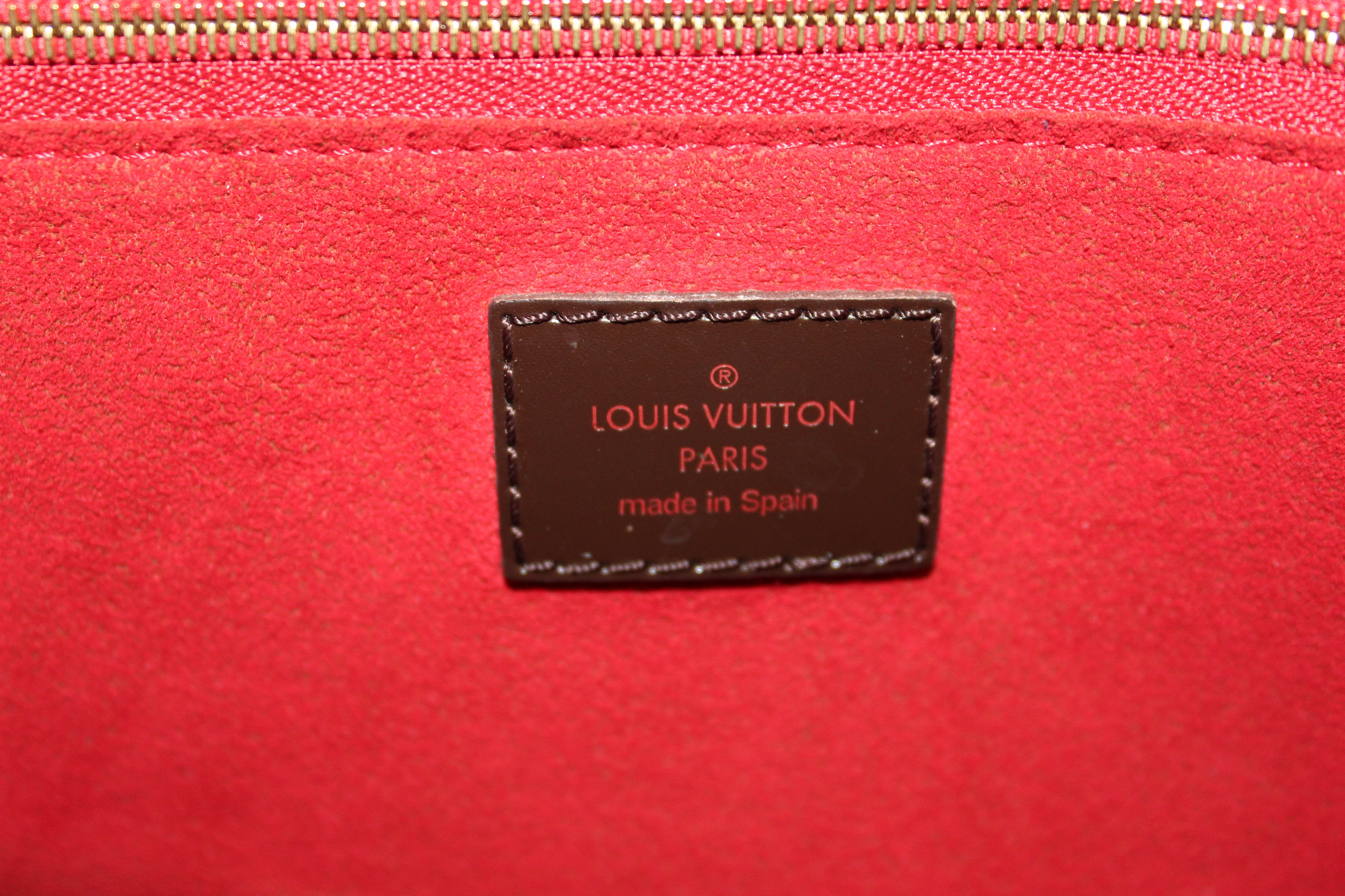 Authentic Louis Vuitton Damier Ebene Canvas Reggia Shoulder Bag for Women - Luxury Designer Crossbody Purse for Work, Travel & Everyday Use