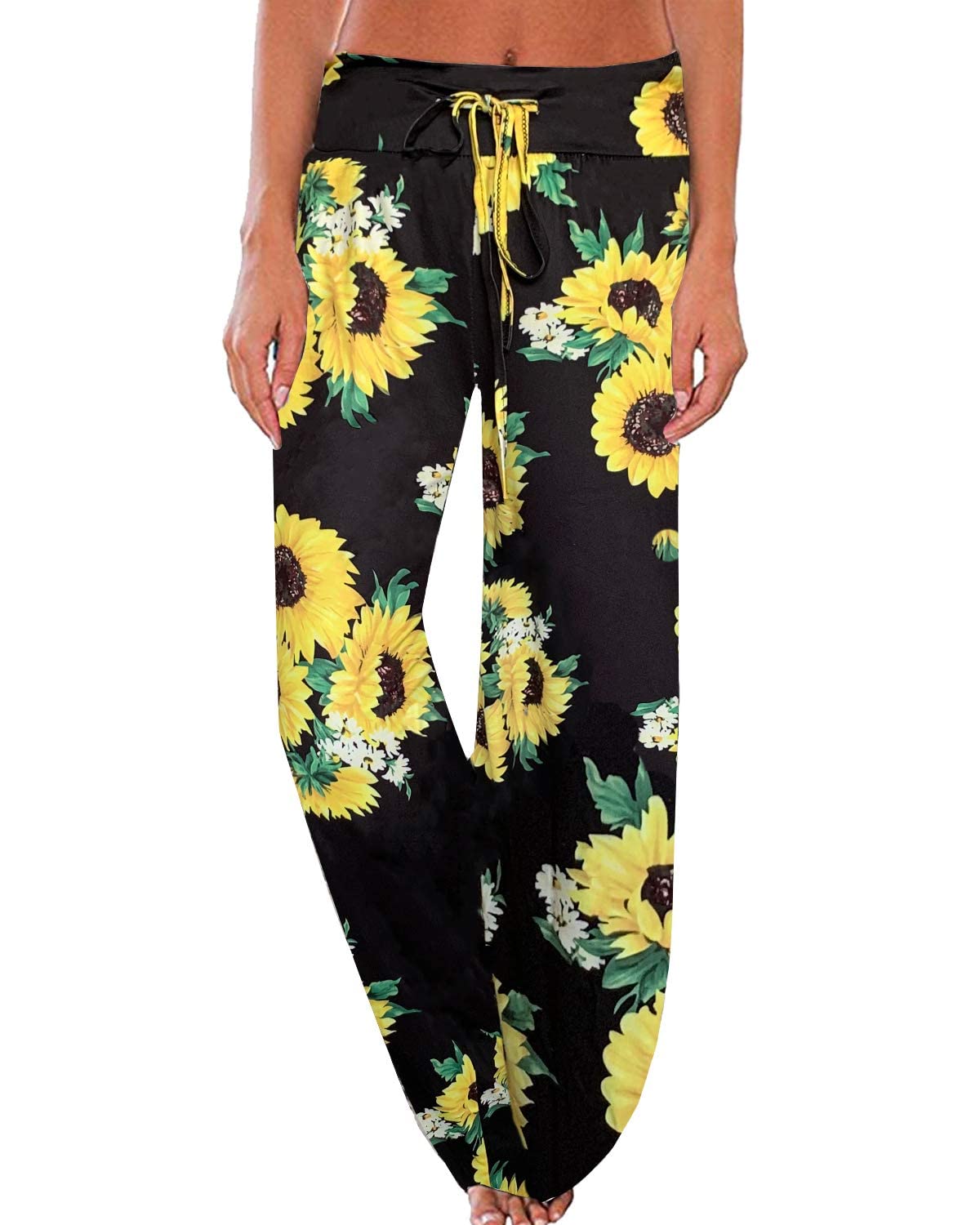 NEWCOSPLAY Women's Comfy Pajama Pants - Casual Drawstring Palazzo Lounge Wide Leg Pants for Sleepwear, Loungewear & Cosplay | Soft & Breathable Fabric for Home, Travel & Relaxation