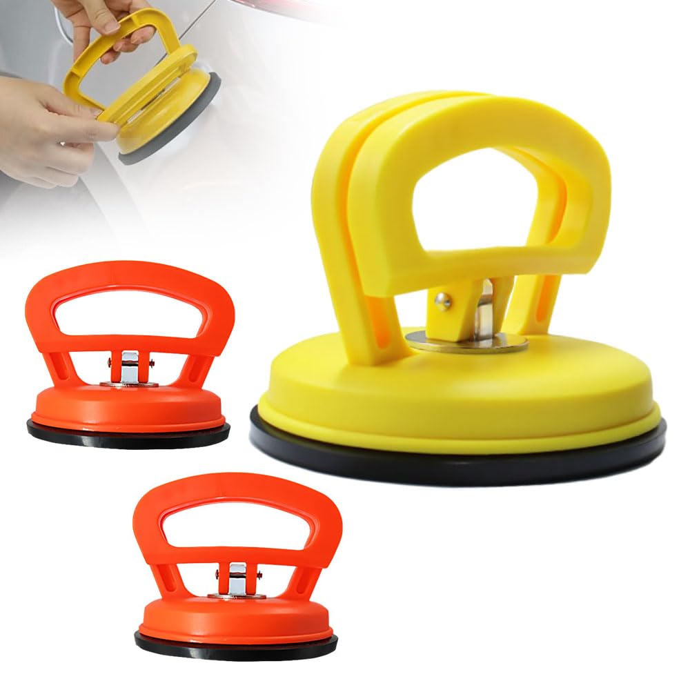 Car Dent Removal Kit - Paintless Dent Repair Tool with Suction Cups for Auto Body, Glass, Tiles & Mirrors | Professional Car Dent Puller Set for DIY Auto Body Repair & Home Improvement Projects