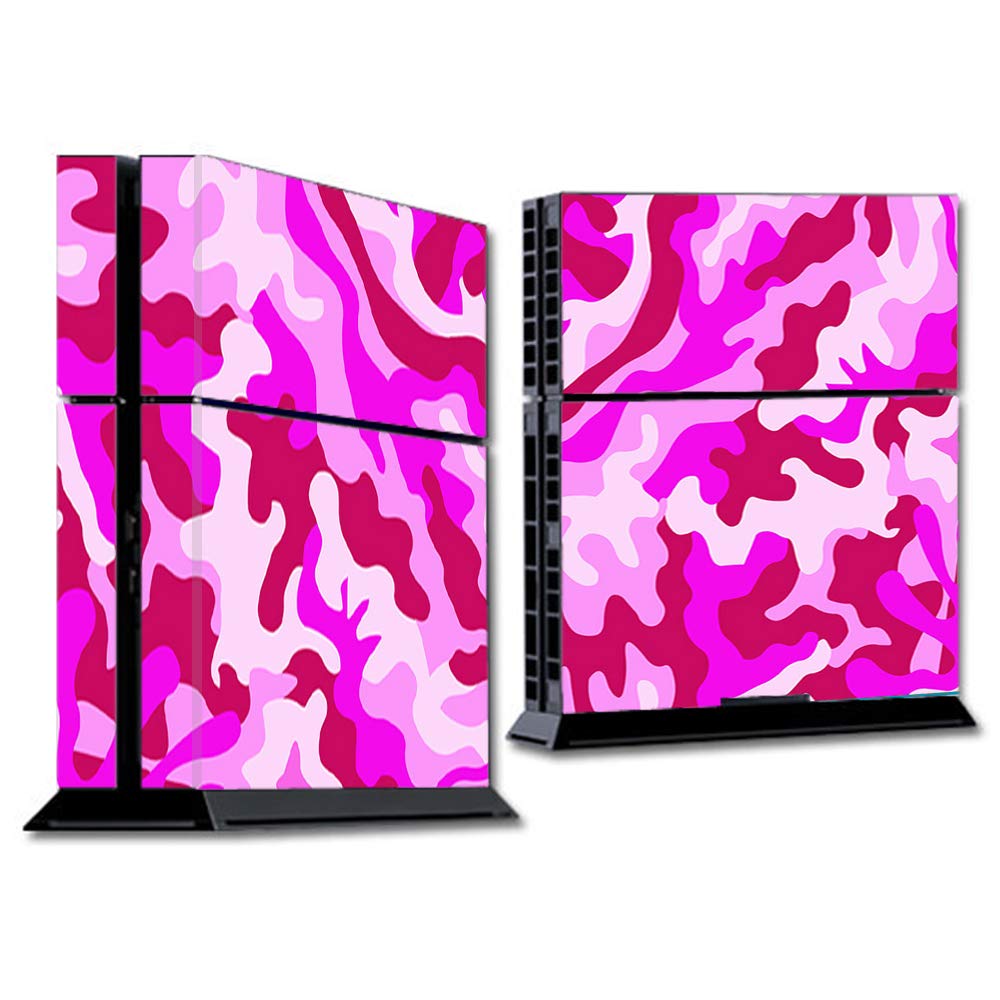 PS4 Skin Wrap - Pink Camo Vinyl Decal Sticker for Sony PlayStation 4 Console - Protective Cover with Camouflage Design - Perfect for Gaming Setups & Customization