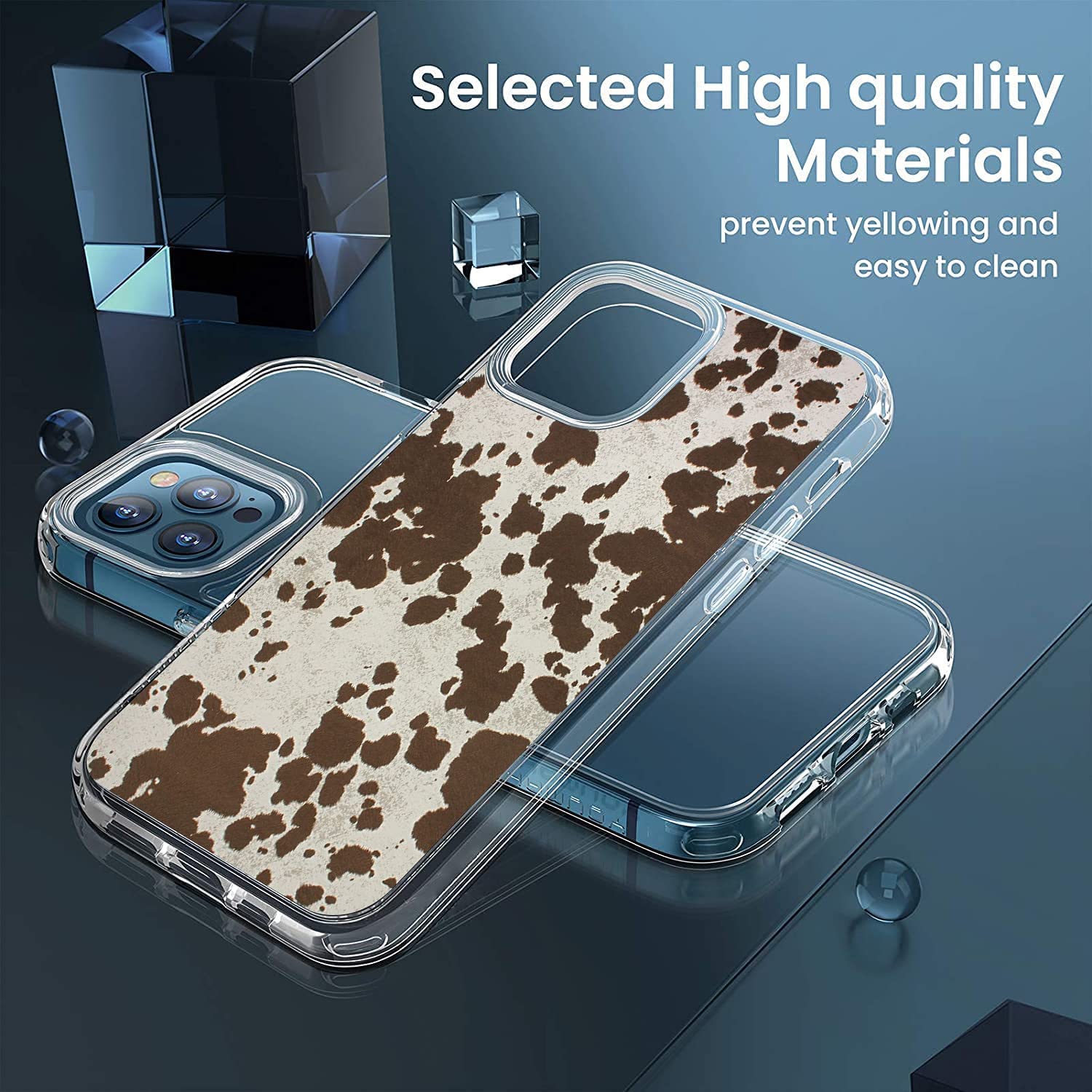 Cow Print Phone Case for iPhone 13 Pro Max - Western Cowhide Design Shockproof TPU Case for Men & Women | Perfect Cowgirl Cowboy Gift, Farm Animal & Country Style | Great for Ranch Work, Rodeo Events & Everyday Use