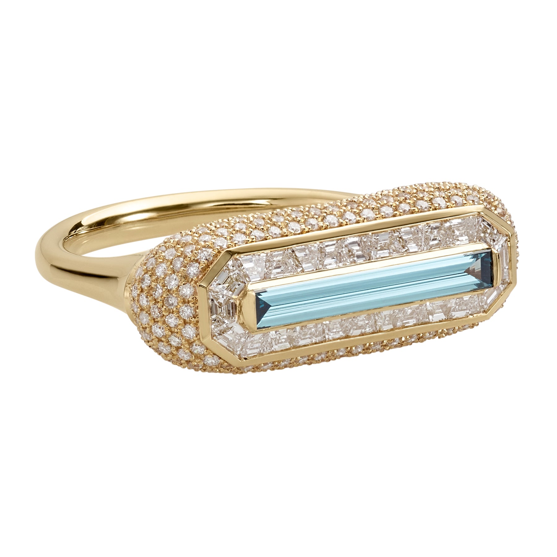 Exquisite Blue Diamond Engagement Ring with Pave Setting - Perfect for Proposals, Anniversaries & Special Occasions