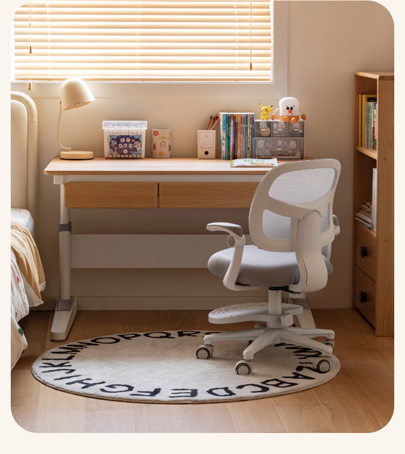 Solid Beech Wood Adjustable Lift Study Desk - Perfect for Home Office, Reading & Writing Workspace