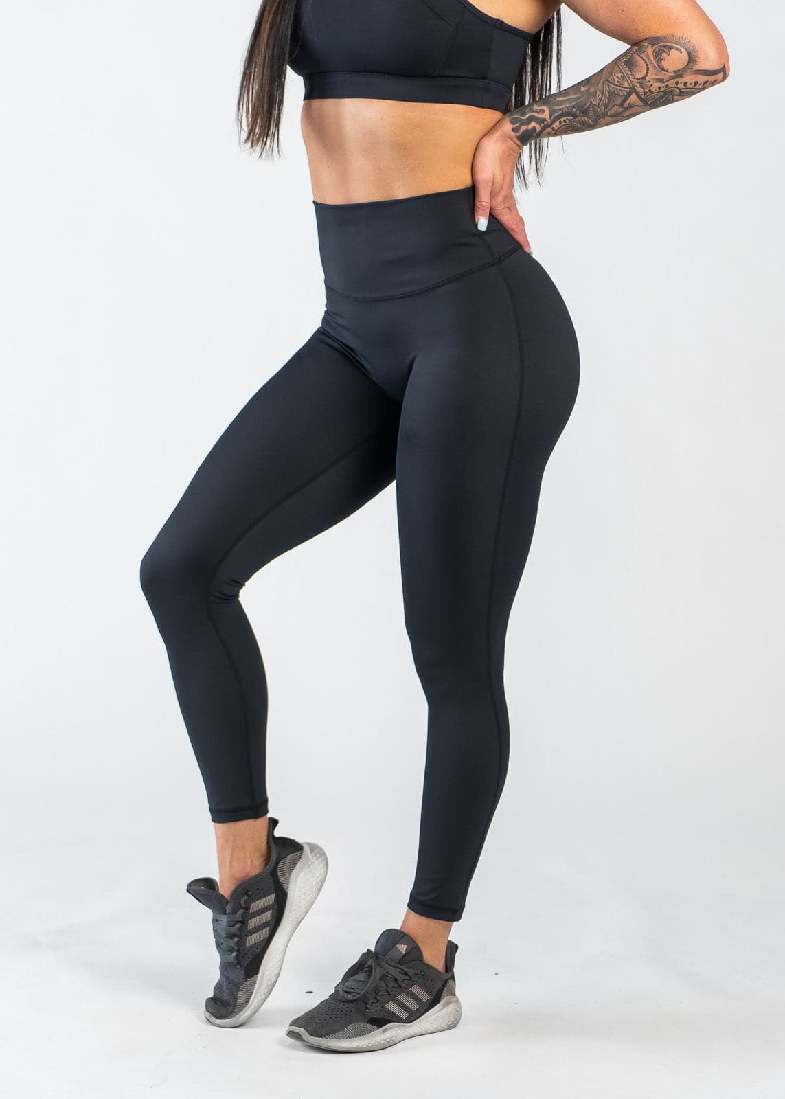 Empowered High-Waisted Yoga Leggings for Women - Black | Comfortable & Stretchy Workout Pants for Yoga, Gym & Running