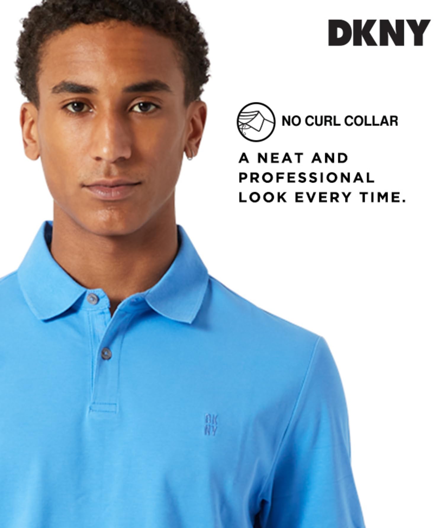 DKNY Men's Polo Shirts - Soft Stretch Cotton Casual Shirt | Modern Fit Short Sleeve Polo for Men | Perfect for Office, Golf & Summer Outings