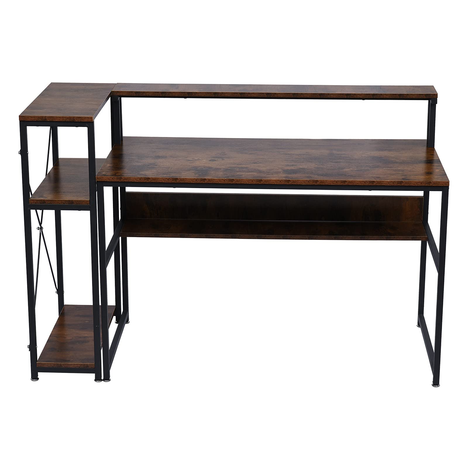 Visdron Intensity 12 Storage Frame Home Office Computer Desk with Monitor Stand & Shelves - 54.7