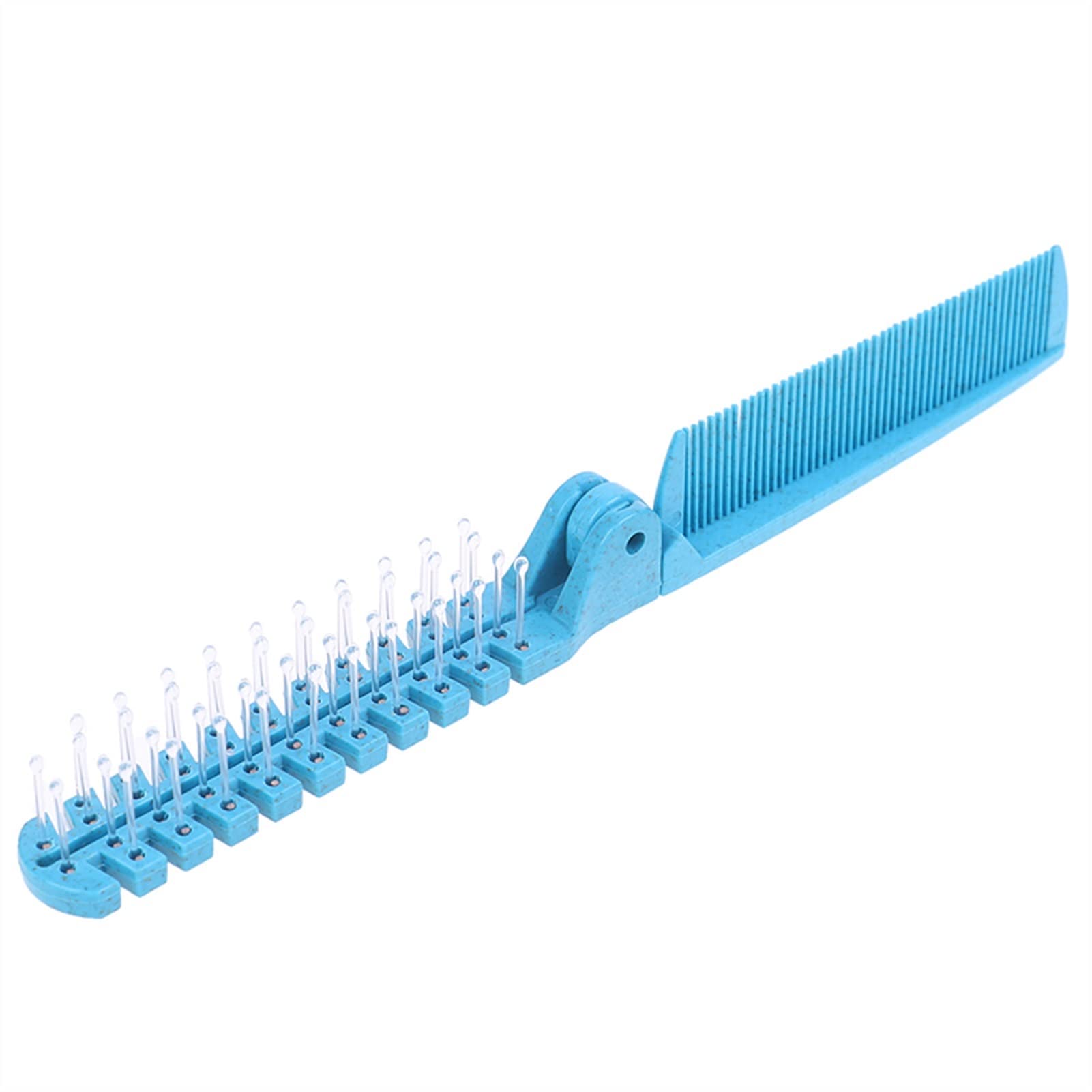 ONGHAHYIS Foldable Hair Comb for Women - Portable Travel Hairbrush with Double Headed Massage & Styling Teeth, DIY Hair Beauty Tool (Sky Blue) - Perfect for Travel, Home & Salon Use