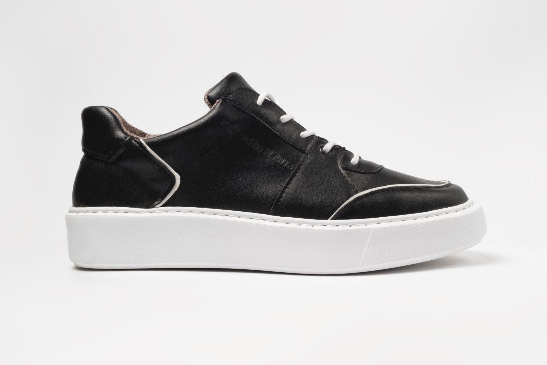 Emi Women's Vegan Leather Sneakers - Comfortable Black & White Casual Shoes for Walking, Work & Everyday Wear