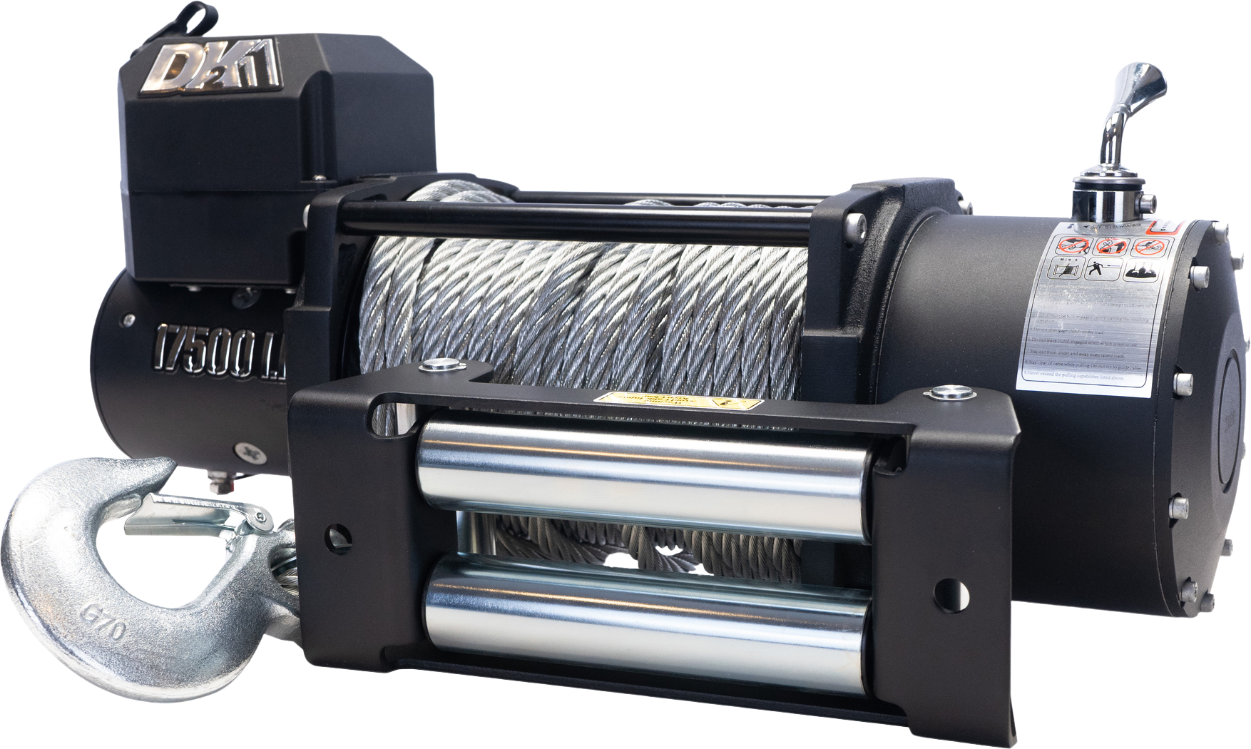 DK2 S17500 Electric Winch 17,500 lbs Heavy Duty Truck Winch with Steel Cable - Off-Road Recovery, Towing, Construction & Industrial Use