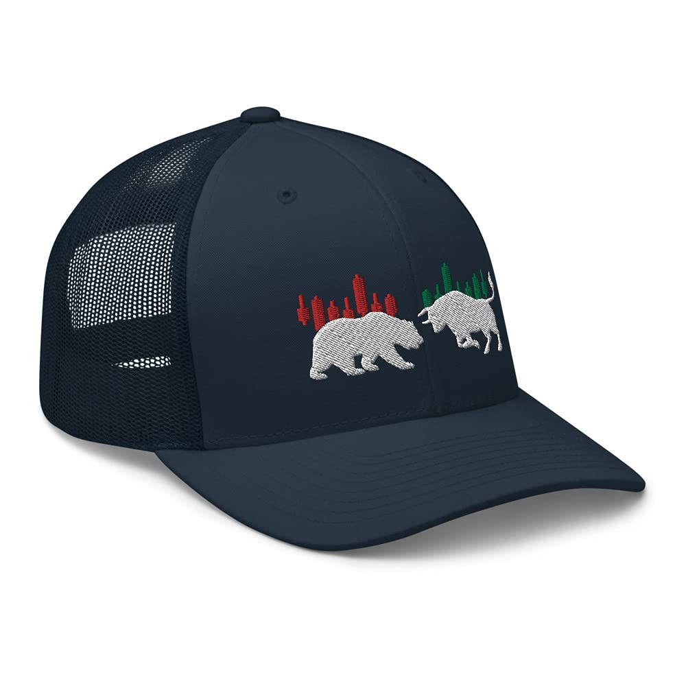 Forex Crypto Stock Market Day Trader Embroidered Trucker Hat - Adjustable Snapback Cap for Trading Enthusiasts - Perfect for Wall Street Events, Investment Seminars & Financial Conferences