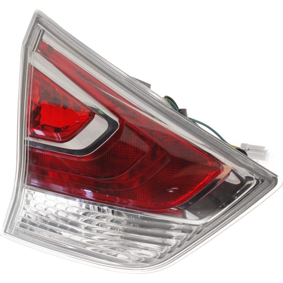 LED Tail Light Assembly for 2014-2016 Nissan Rogue S Left Side Inner with Bulbs - CAPA Certified - Perfect for Night Driving and Enhanced Vehicle Safety
