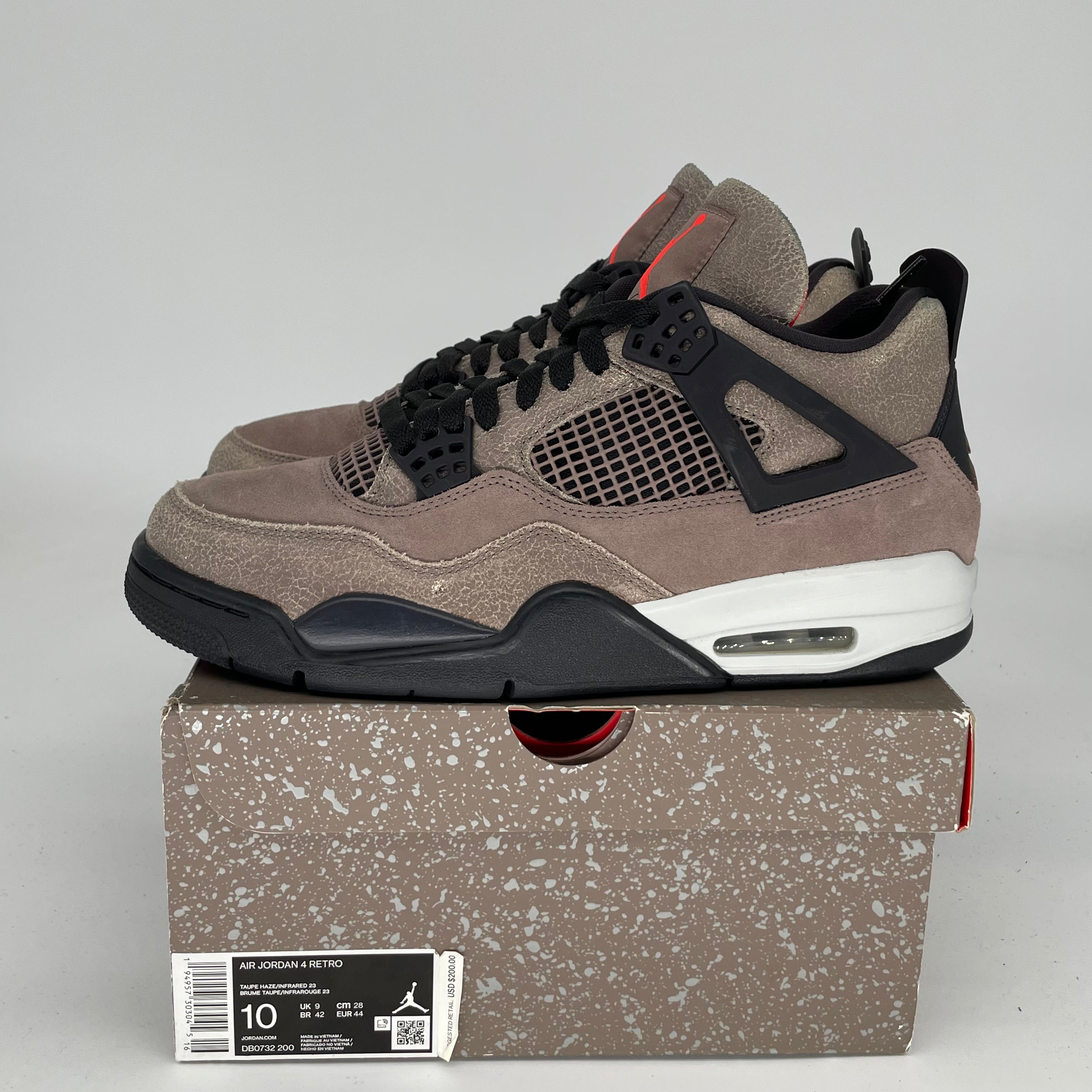 AIR JORDAN 4 TAUPE HAZE Men's Sneakers - Size 10 (DB0732-200) | Retro Basketball Shoes for Men | Perfect for Streetwear, Casual Outfits & Sneaker Collectors