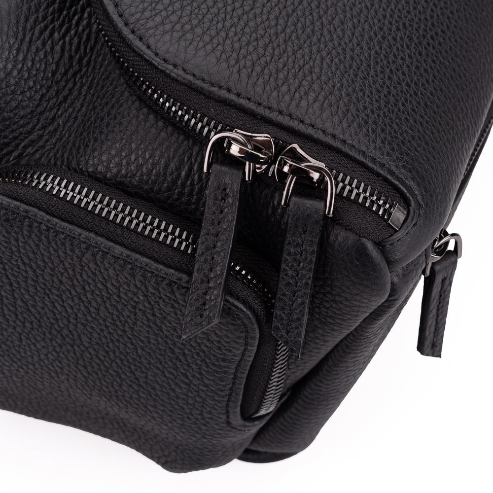 Premium Oberwerth Camera Sling Bag - Large Genuine Leather Photography Case (Black with Red Lining) for DSLR & Mirrorless Cameras - Perfect for Travel, Hiking & Professional Photoshoots
