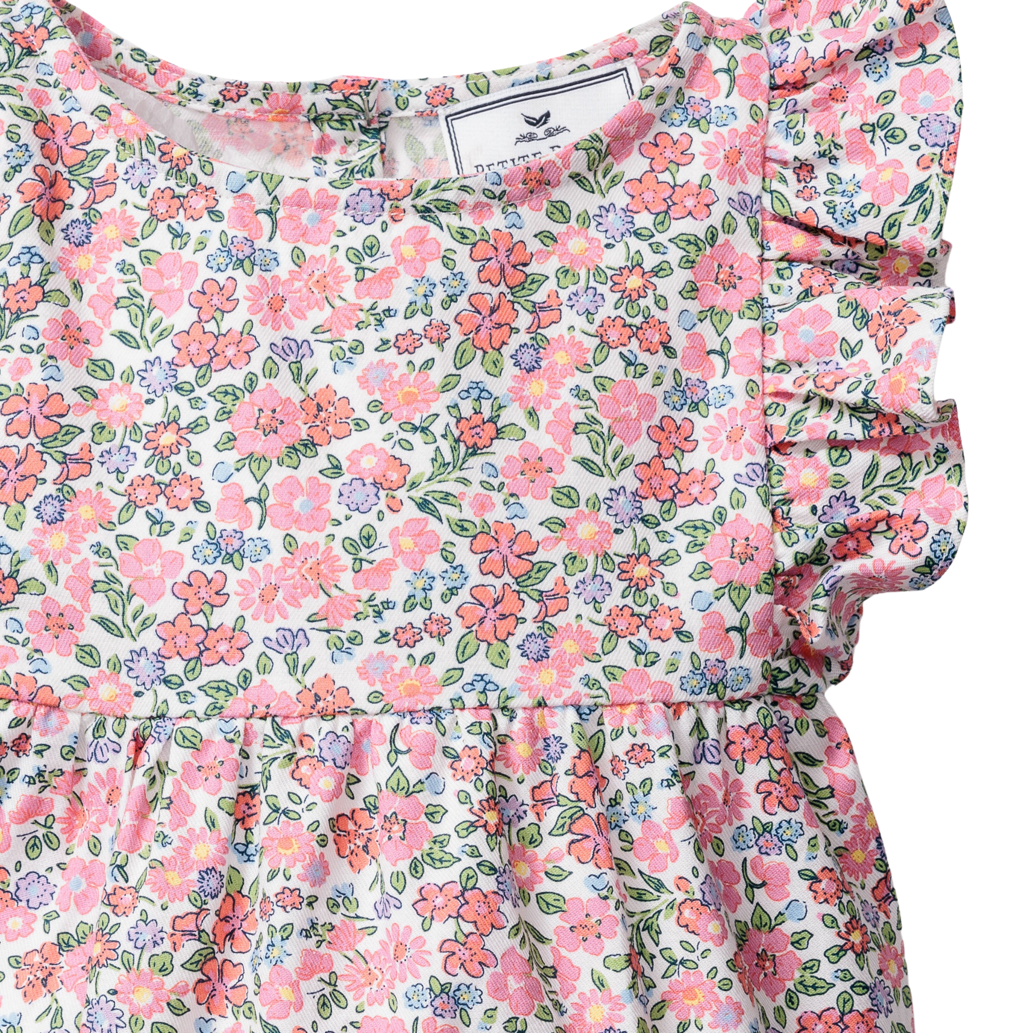 Baby's Twill Ruffled Romper in Fleurs de Rose - Soft Cotton Outfit for Newborns & Infants - Perfect for Photoshoots, Parties & Everyday Wear