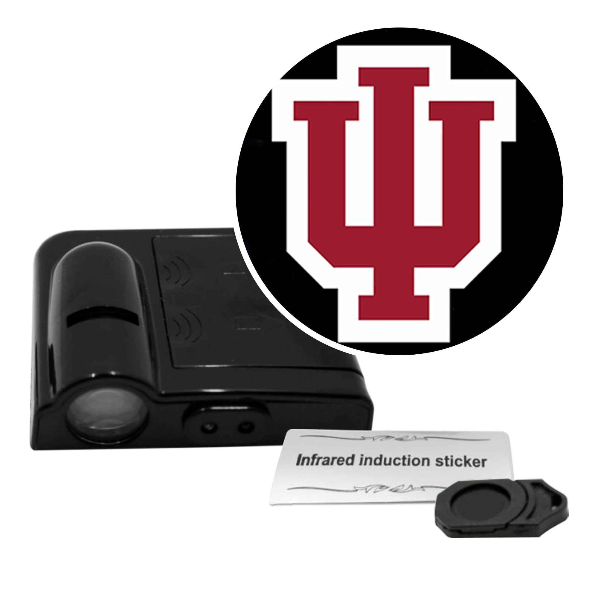 Official Indiana Hoosiers LED Car Door Light Projector - Wireless Team Logo Light for Cars - Battery Powered Universal Fit Auto Accessory - Perfect for Game Day Tailgating and Showing School Spirit