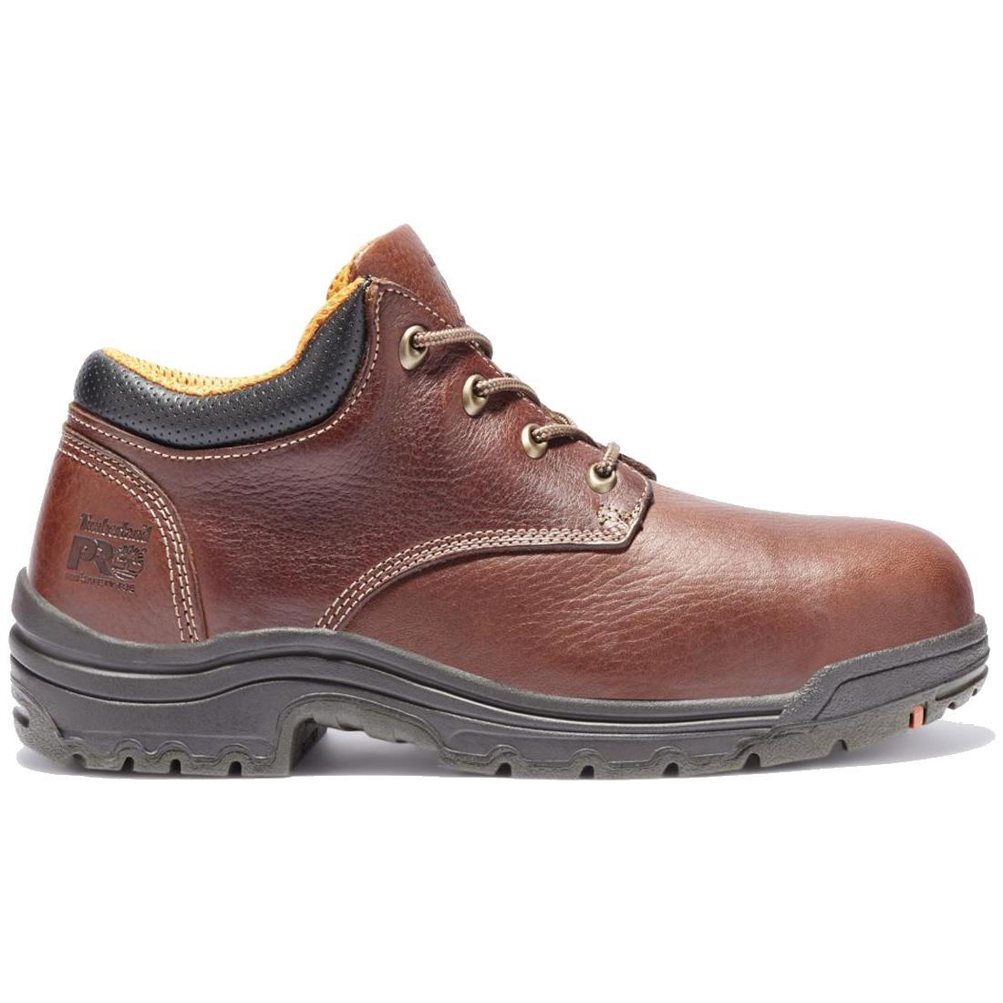 Titan Alloy Toe Oxford Work Shoes for Men - Brown Safety Shoes for Construction & Industrial Work - Comfortable Steel Toe Dress Shoes for Workplace & Outdoor Use