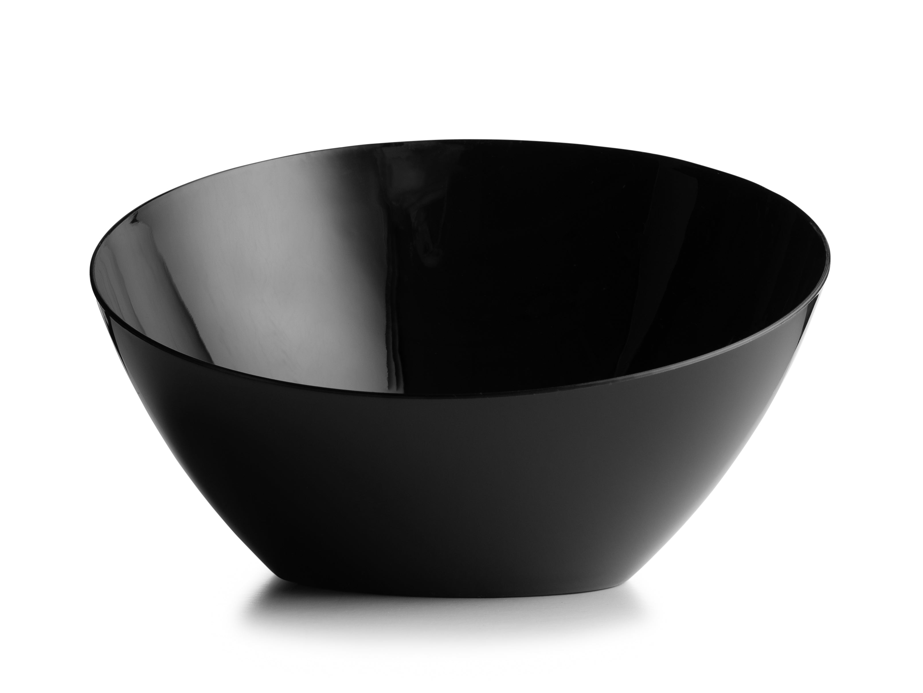 5 Pack Black Angled Plastic Serving Bowls - Durable Party Dishes for Salads, Snacks & Entertaining - Perfect for BBQs, Picnics & Family Gatherings
