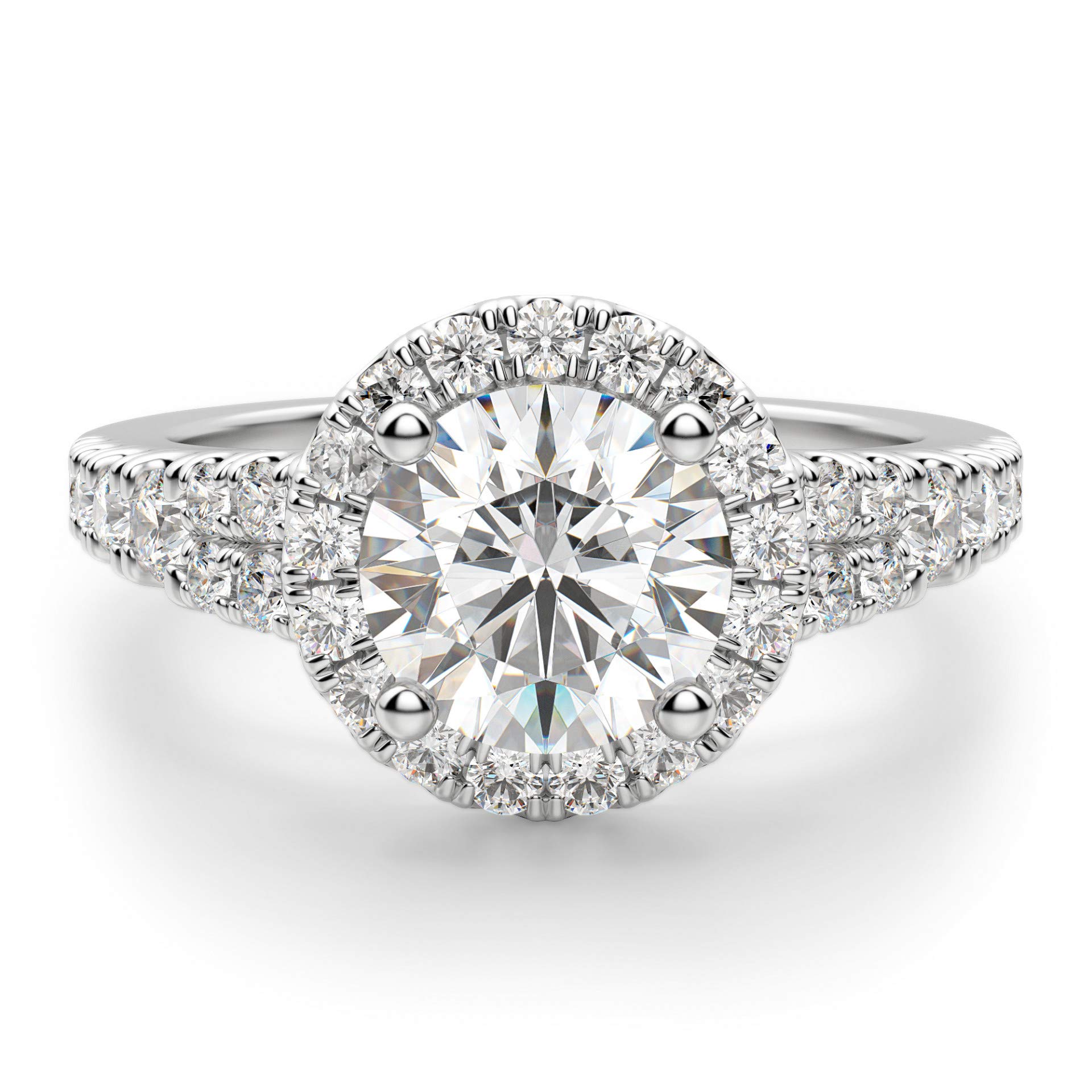 2.00 CT Round Cut Colorless Moissanite Engagement Ring Set - Wedding & Bridal Solitaire Halo Ring in Vintage Gold/Silver - Diamond Alternative for Anniversary & Promise - Perfect for Proposals, Weddings & Special Occasions - Siyaa Gems