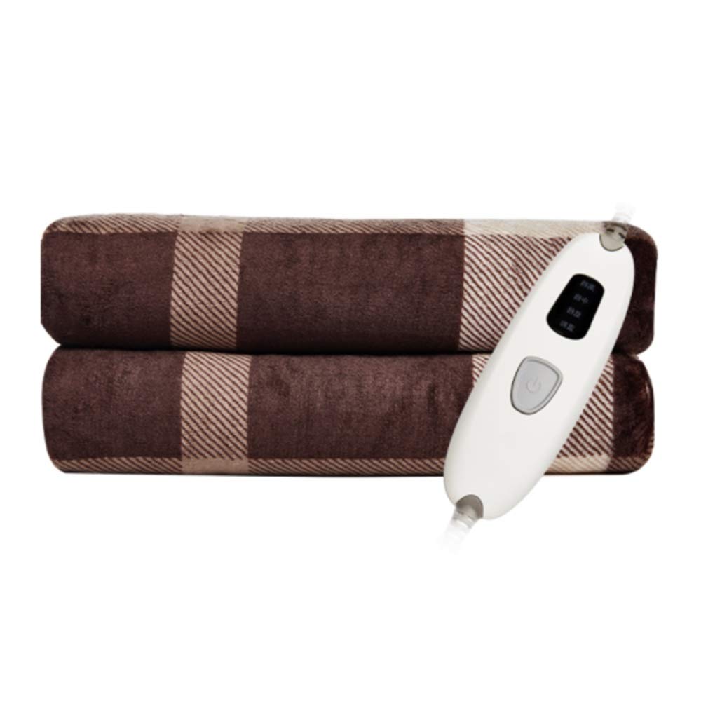 WFF Fast Heating Electric Blanket - Double Layer Knit Fleece Warming Blanket for Home & Office Use - Machine Washable Heated Bed Comforter (1.6m x 1.3m/63